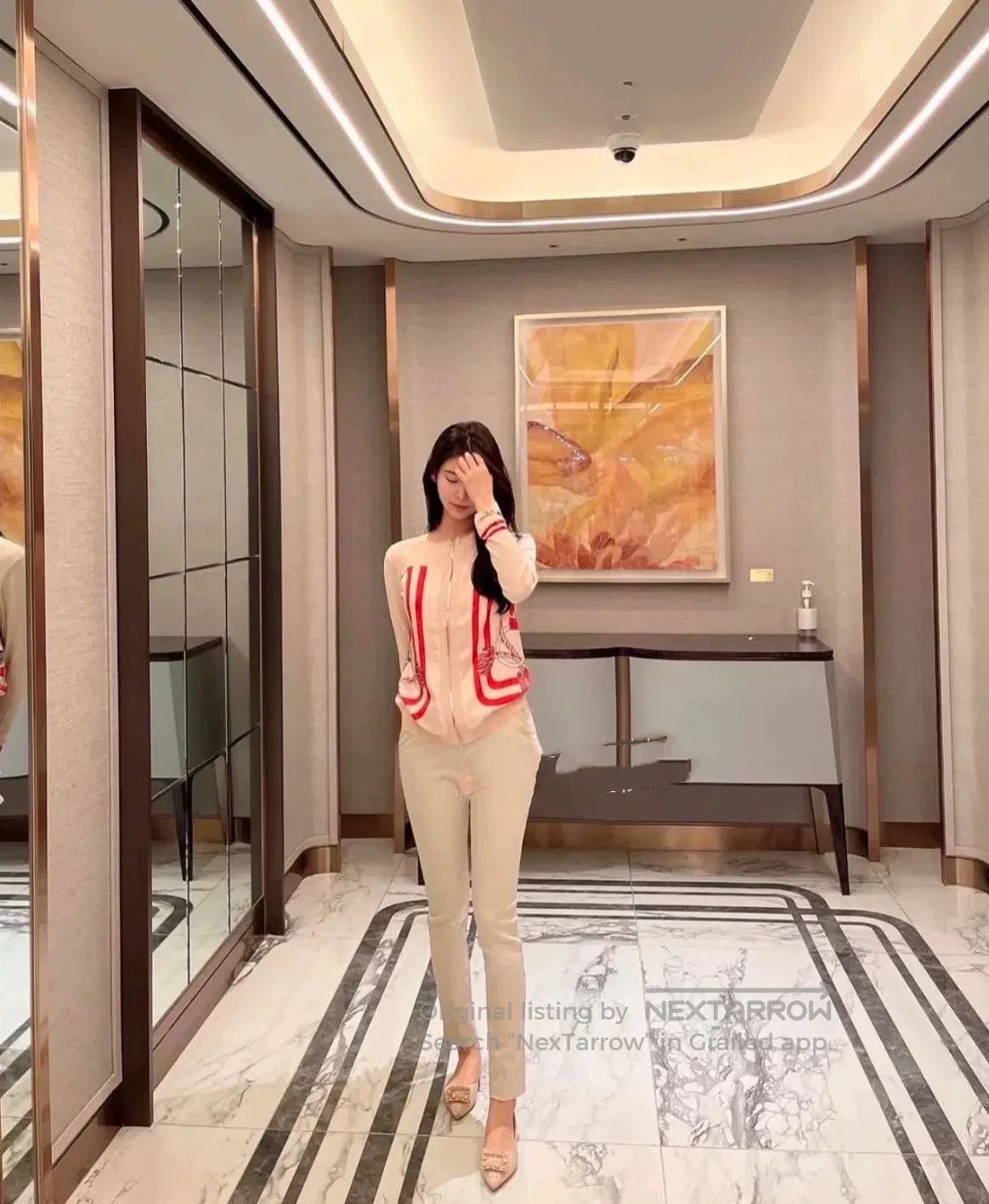 Hermes Hermes Beige Silk Cardigan with Rope Print. Size US S / EU 44-46 / 1 - 8 Thumbnail