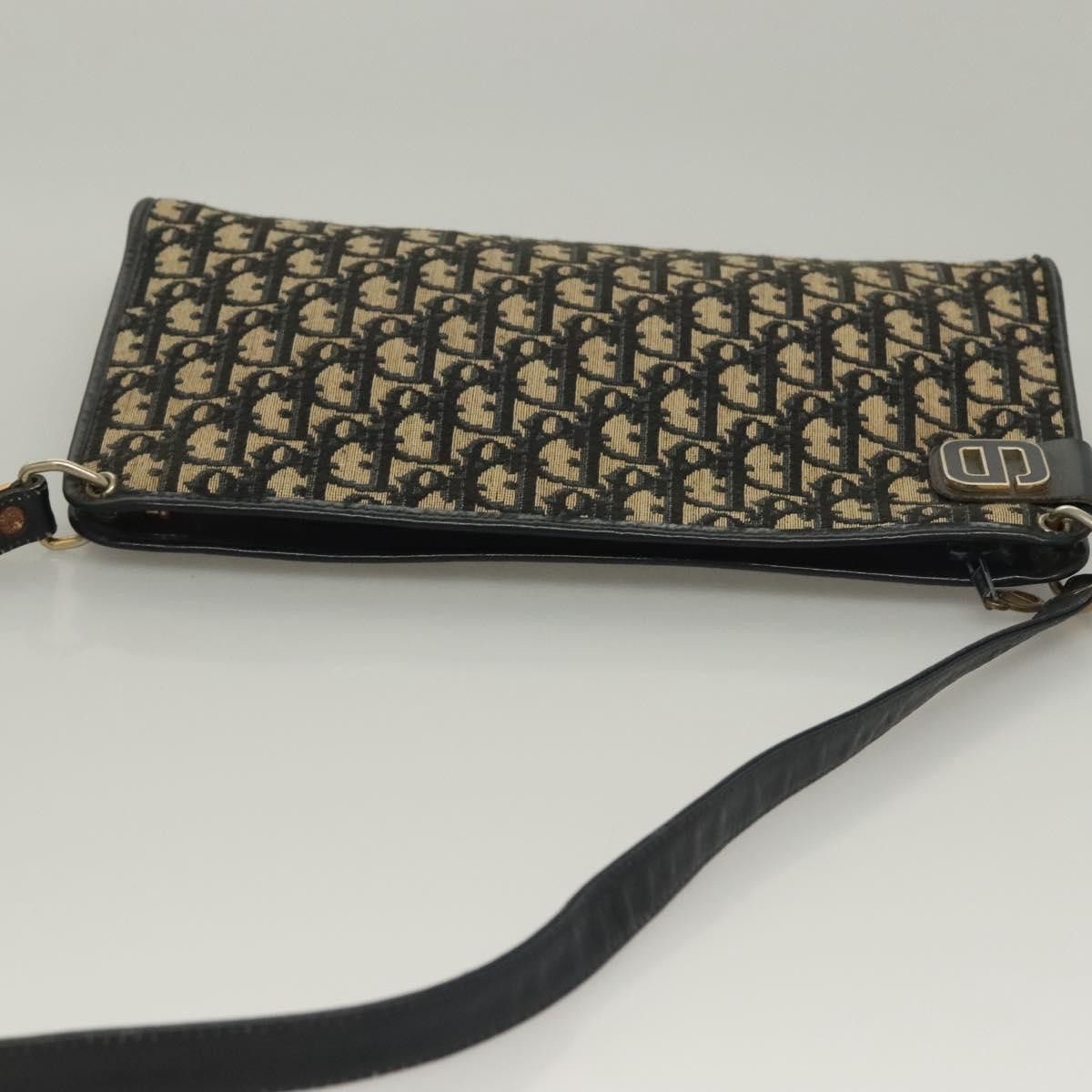 Dior DIOR Trotter Canvas Shoulder Bag Navy Gold Size ONE SIZE - 6 Thumbnail