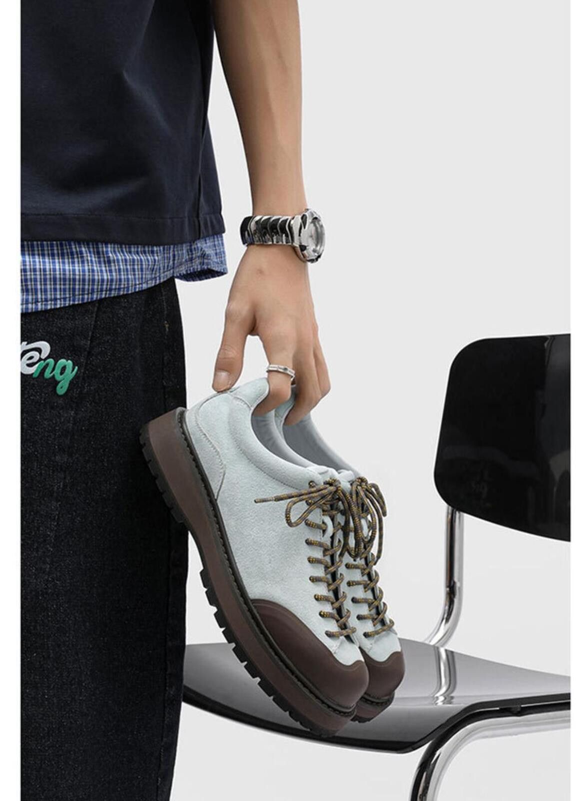 Other Chunky Platform Derby Lace-Up Shoe | Standard & Hidden Lift Size US 7 / EU 40 - 11 Thumbnail