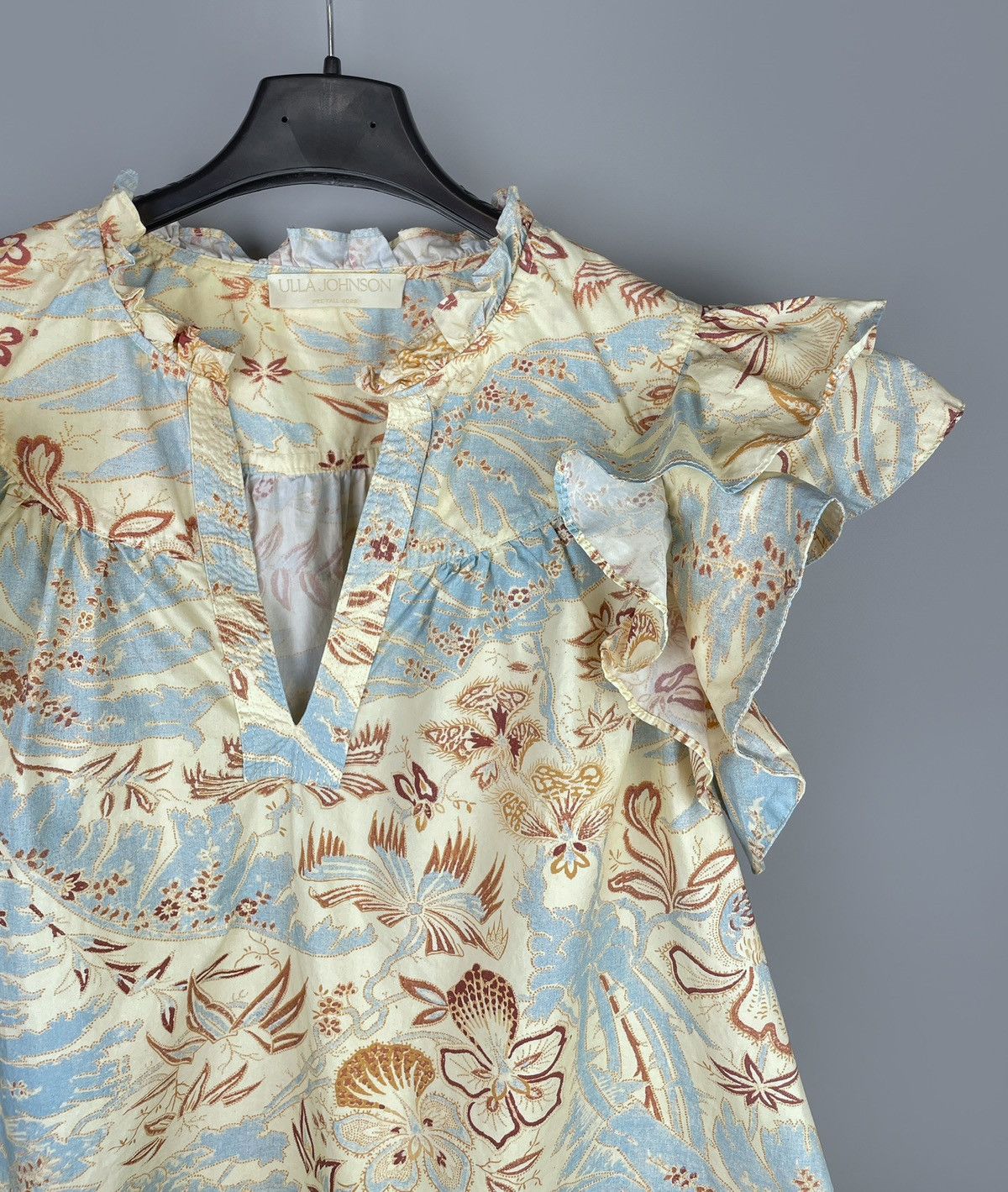 Ulla Johnson Ulla Johnson "Lei" Printed SS Floral V-Neck Top Size UK 12 Size M / US 6-8 / IT 42-44 - 5 Thumbnail