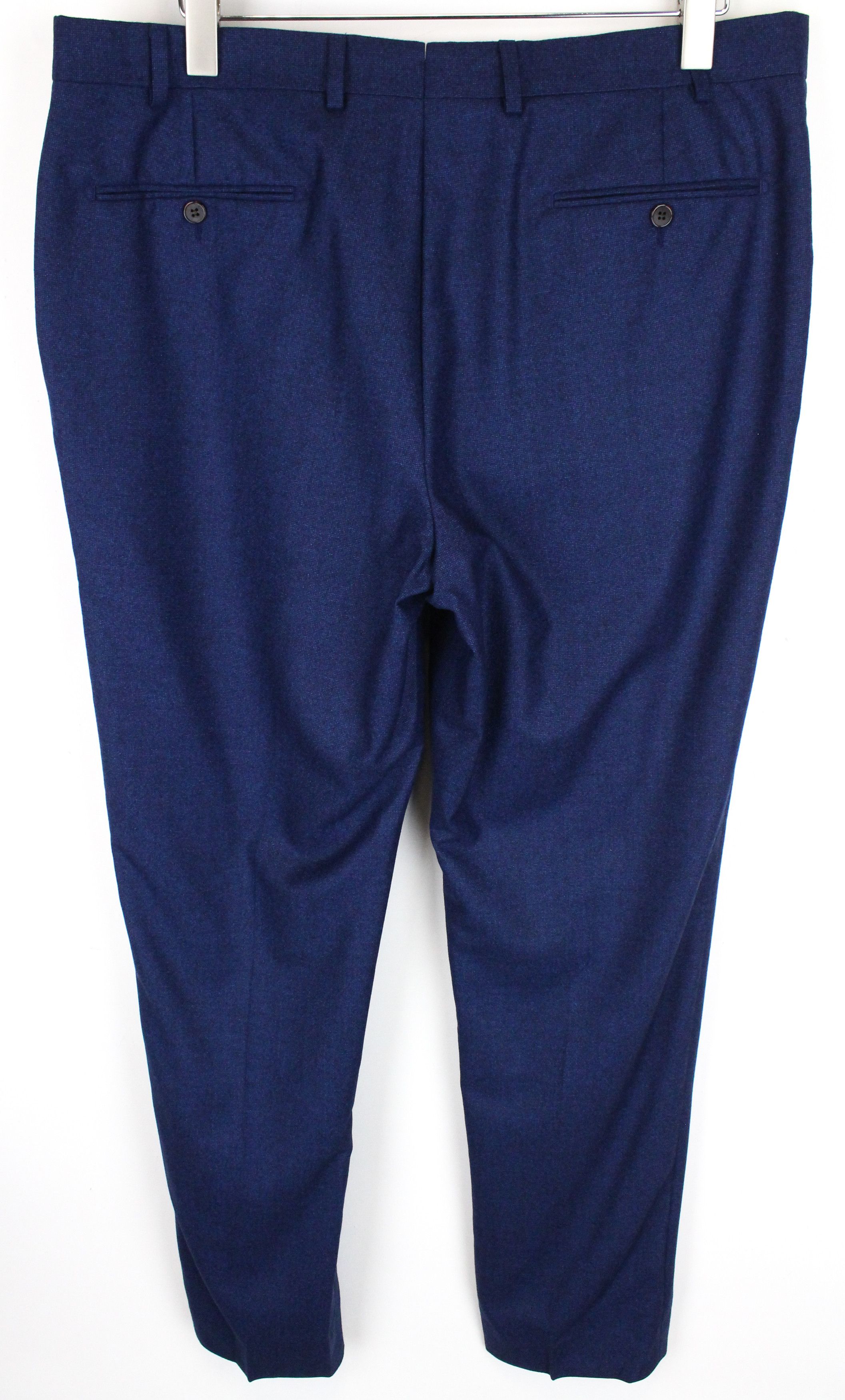 Suitsupply BRESCIA UK44R Blue Wool Pleated Lined Trousers 62337 Size 44R - 2 Thumbnail