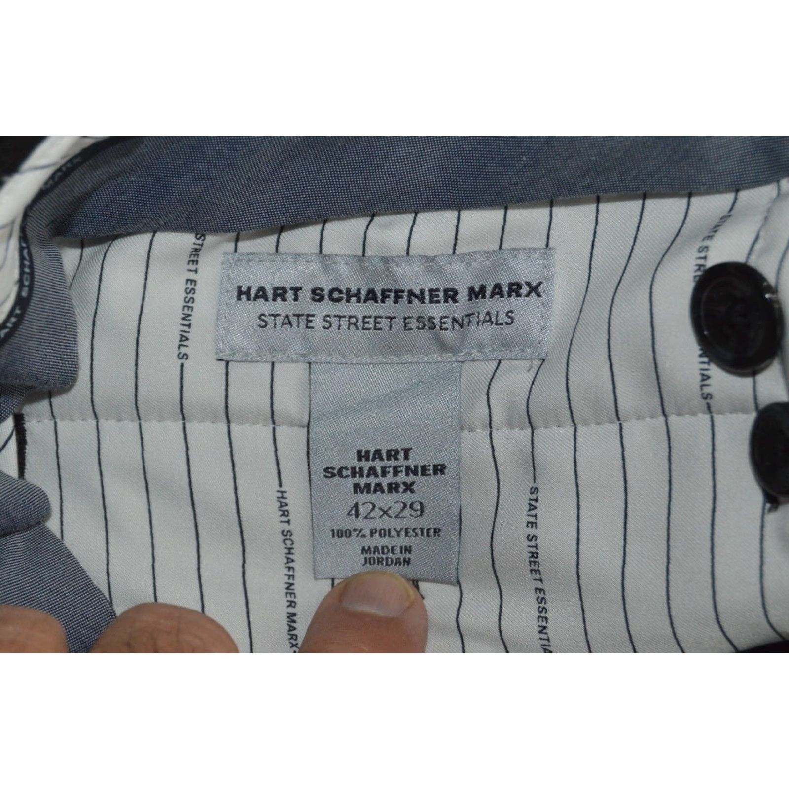 Hart Schaffner Marx Hart Schaffner Marx Pants 42x29 Black State Street Wool/Polyester Dress Pants Men Regular 42 in Black City College Preppy Wedding 90s Mens Size US 42 / EU 58 - 5 Thumbnail
