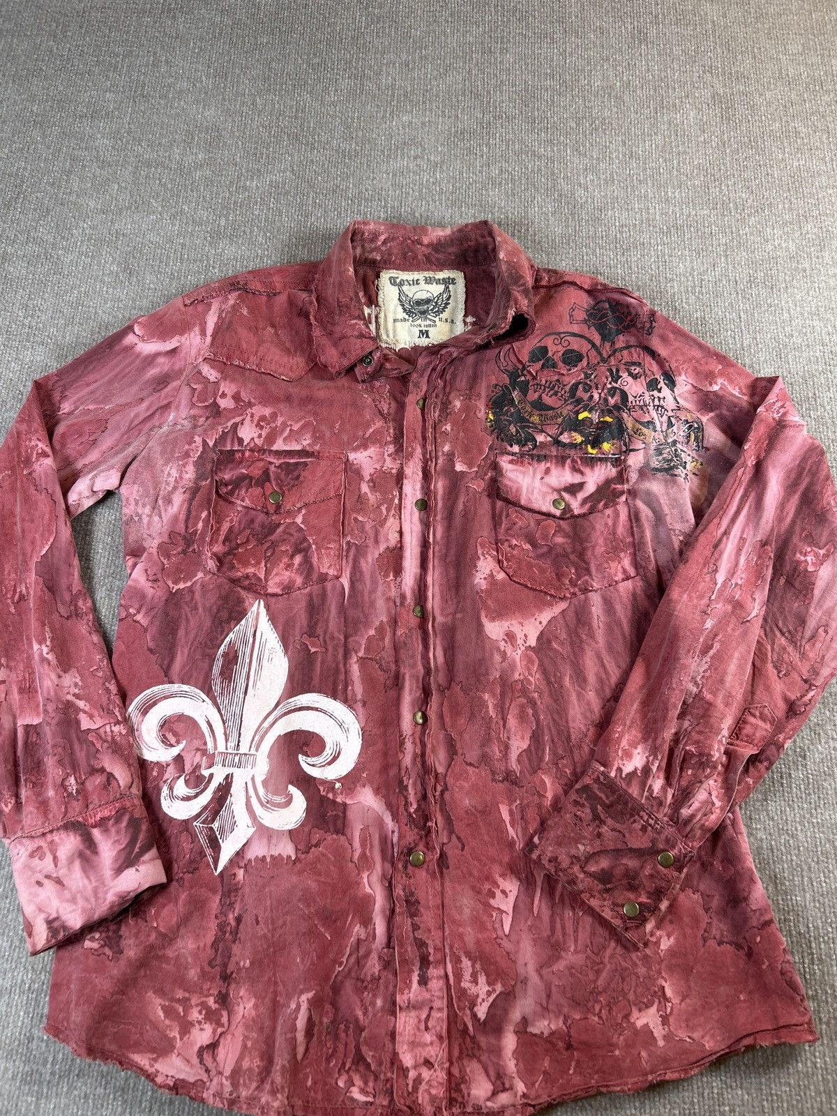 Other Toxic Waste Distressed Graphic Western Shirt Made in USA0203 Size US M / EU 48-50 / 2 - 1 Thumbnail
