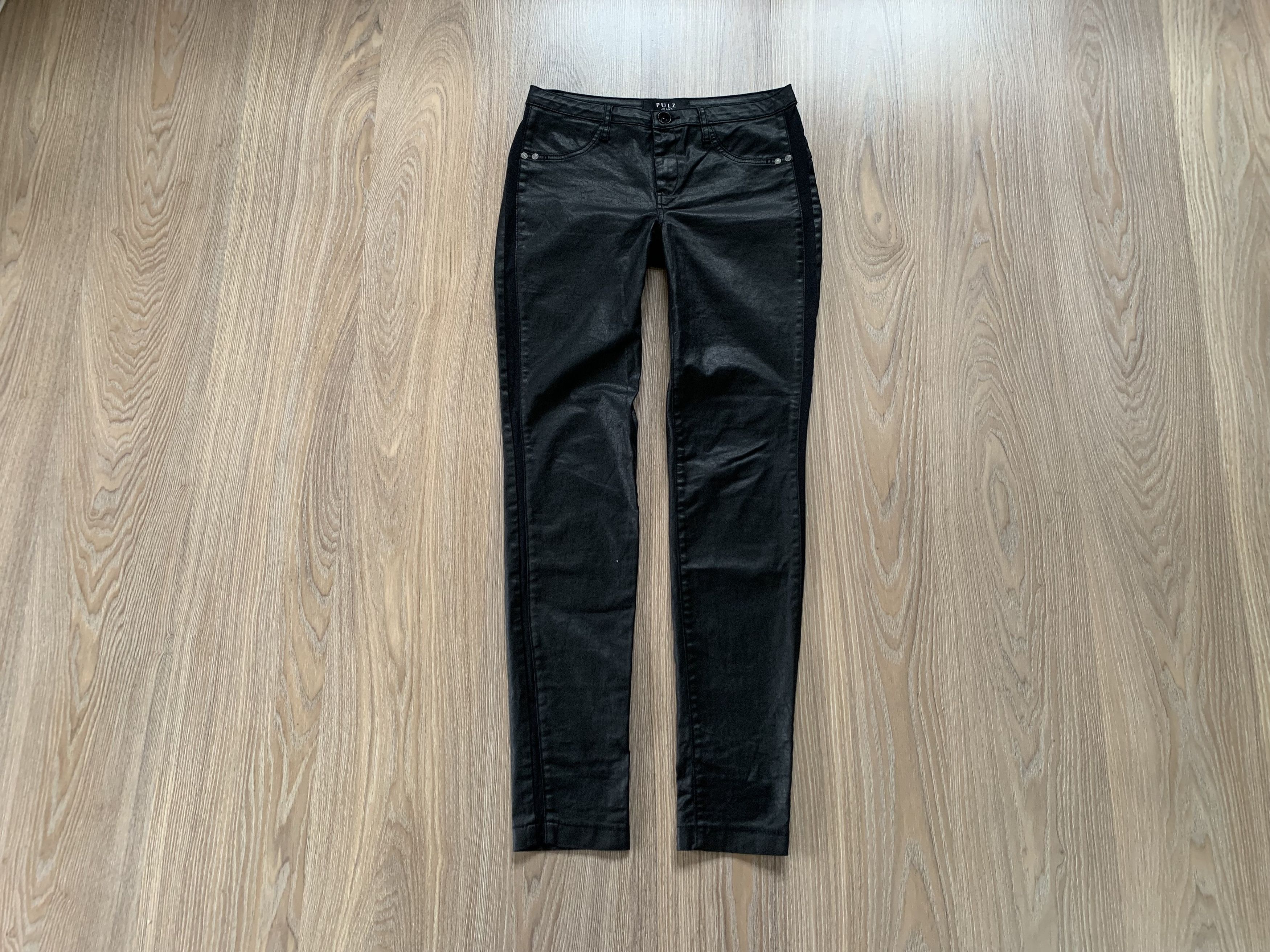 Other PULZ Jeans Black Coated Skinny Pants Size 25" / US 0 / IT 36 - 1 Thumbnail