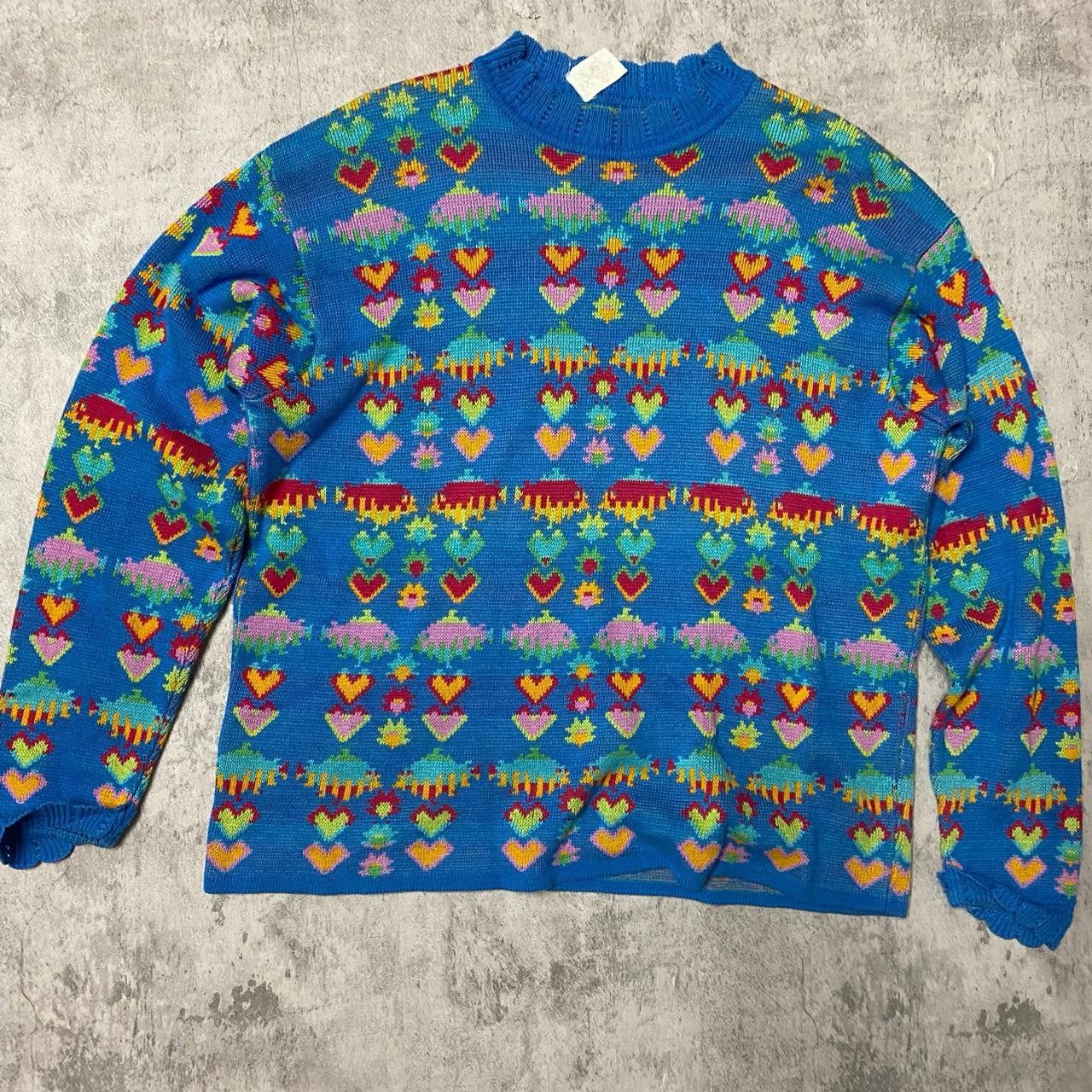 Other Blue multi-coloured vintage 90s sweater sweater #retroknit Size US M / EU 48-50 / 2 - 1 Thumbnail