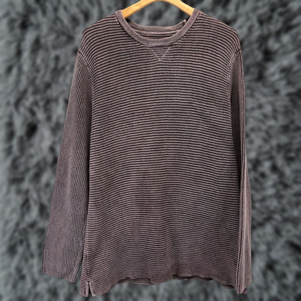 Carbon2Cobalt Carbon 2 Cobalt Ribbed Waterman Sweater Mens XL Crew Neck Pullover Knitted Knit Classic Outdoor Preppy Vintage Wash Cotton Brown/Purple Size US XL / EU 56 / 4 - 1 Thumbnail