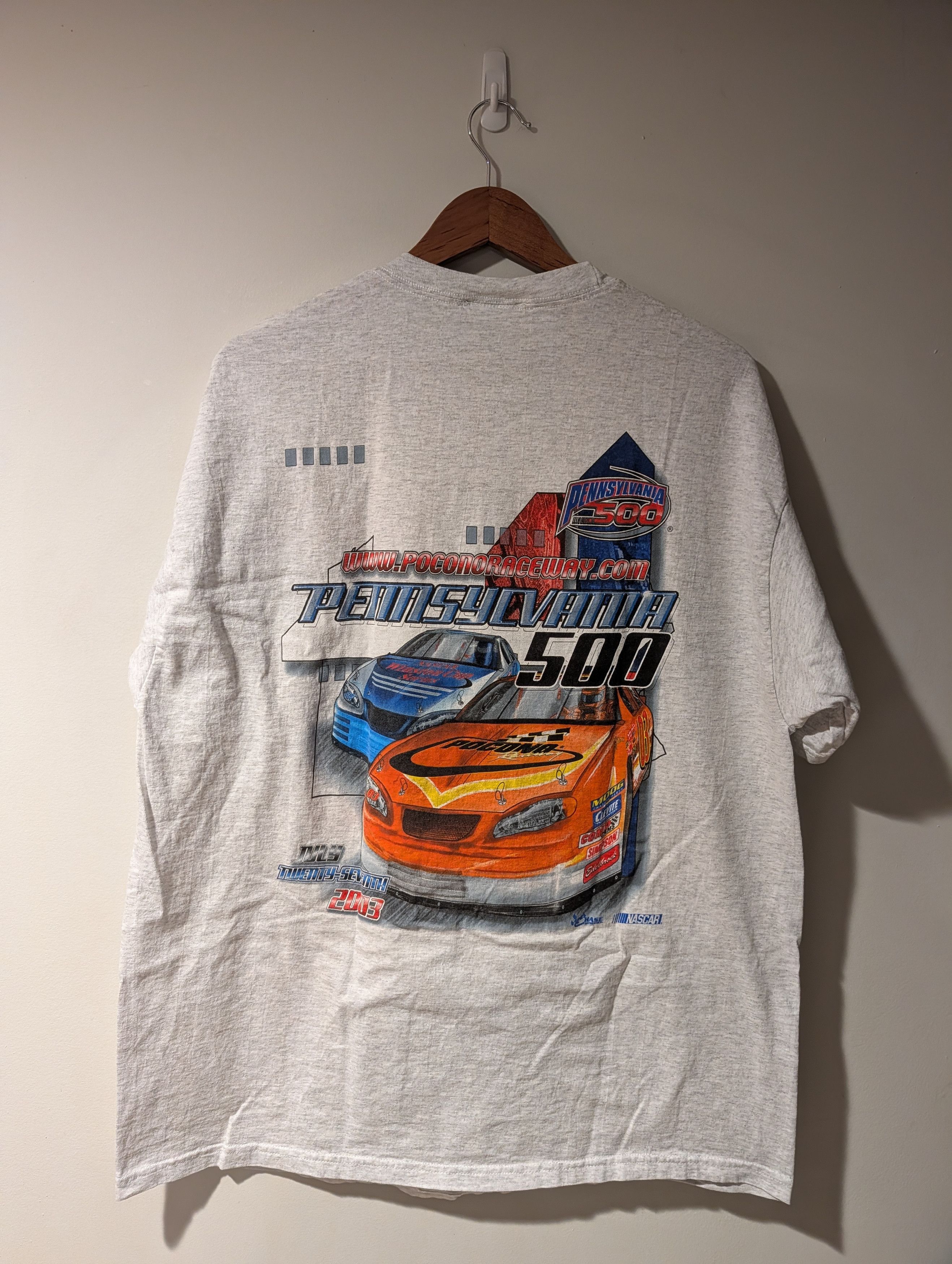 NASCAR Vintage 2003 Pennsylvania 500 Pocono Raceway NASCAR T-Shirt Size US XL / EU 56 / 4 - 1 Thumbnail
