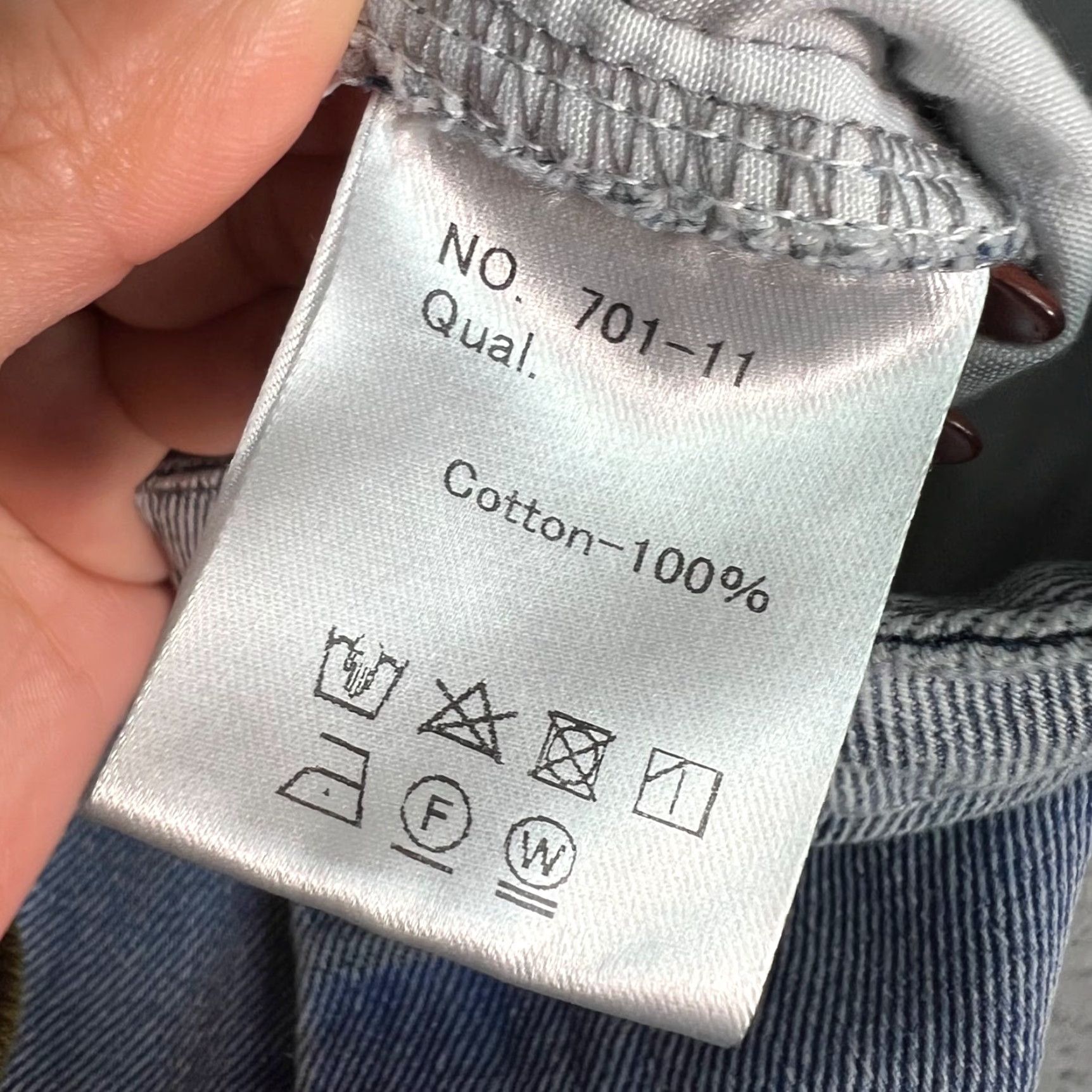 Vintage Faffatt Womens Blue & Gray Size 30 Striped High-Waist Wide-Leg Cotton Pants Size 30" / US 8 / IT 44 - 5 Thumbnail