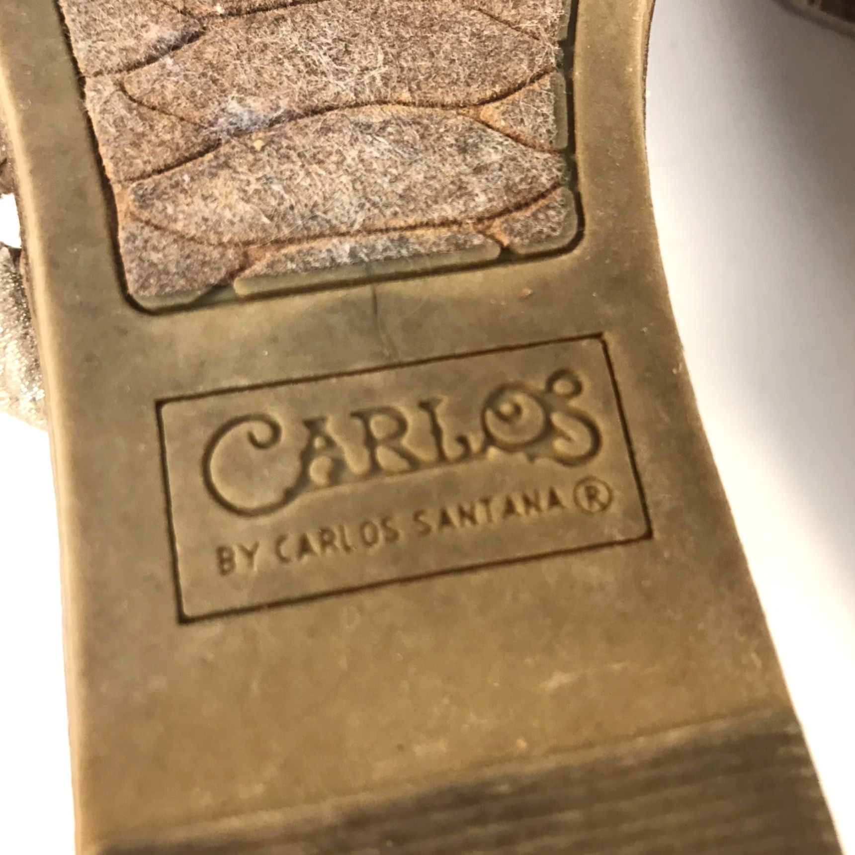 Vintage VINTAGE Carlos By Carlos Santana Flats Women’s Size 7M Gold Glitter Rhinestone Feather Open Toe Casual Size US 7 / IT 37 - 5 Thumbnail