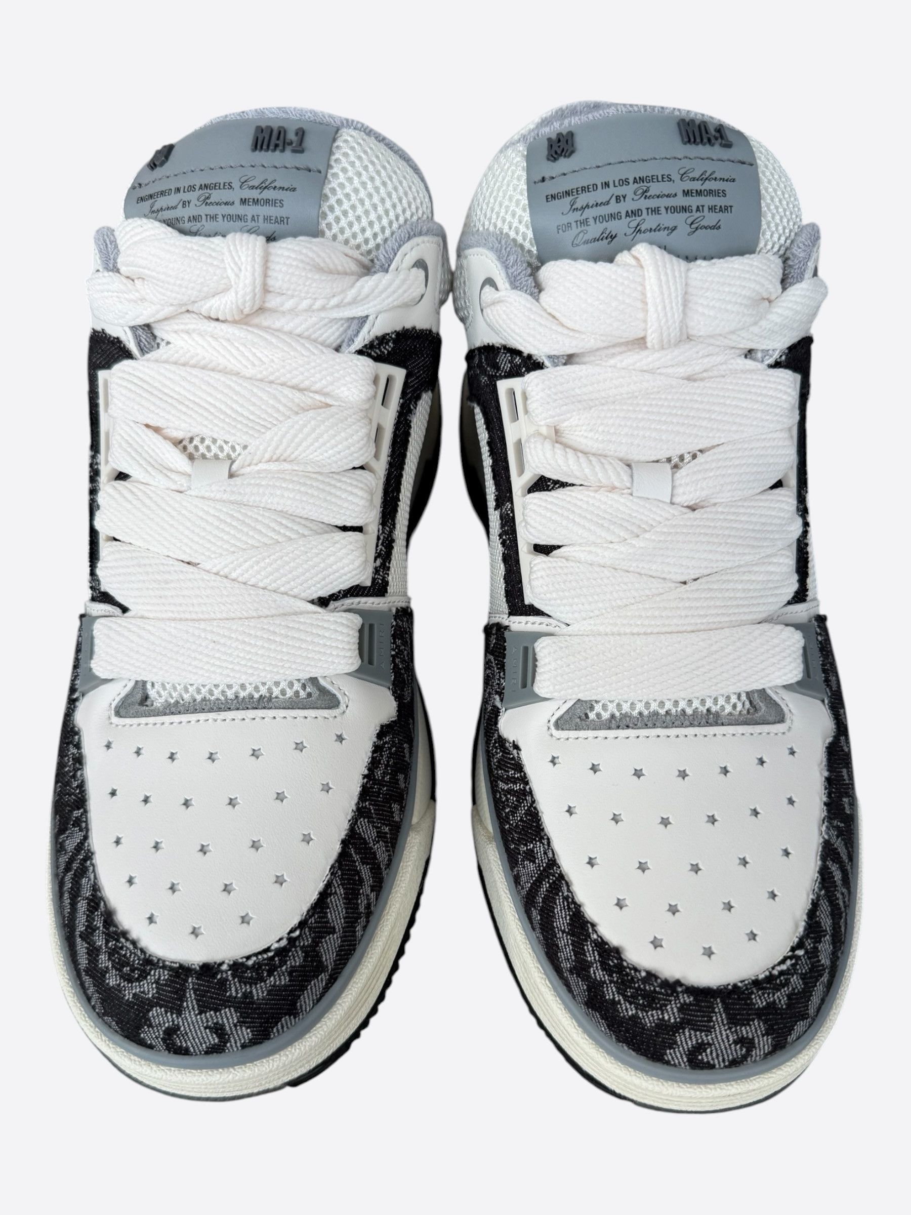 Amiri Amiri White & Black Bandana Denim MA-1 Sneakers Size US 14 / EU 47 - 2 Thumbnail