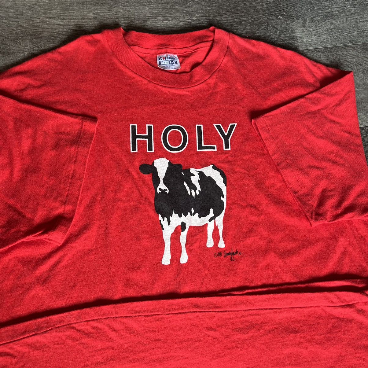Vintage Vintage 1988 Woody Jackson Holy Cow Ben and Jerry’s Logo Tee Size US XXL / EU 58 / 5 - 4 Thumbnail