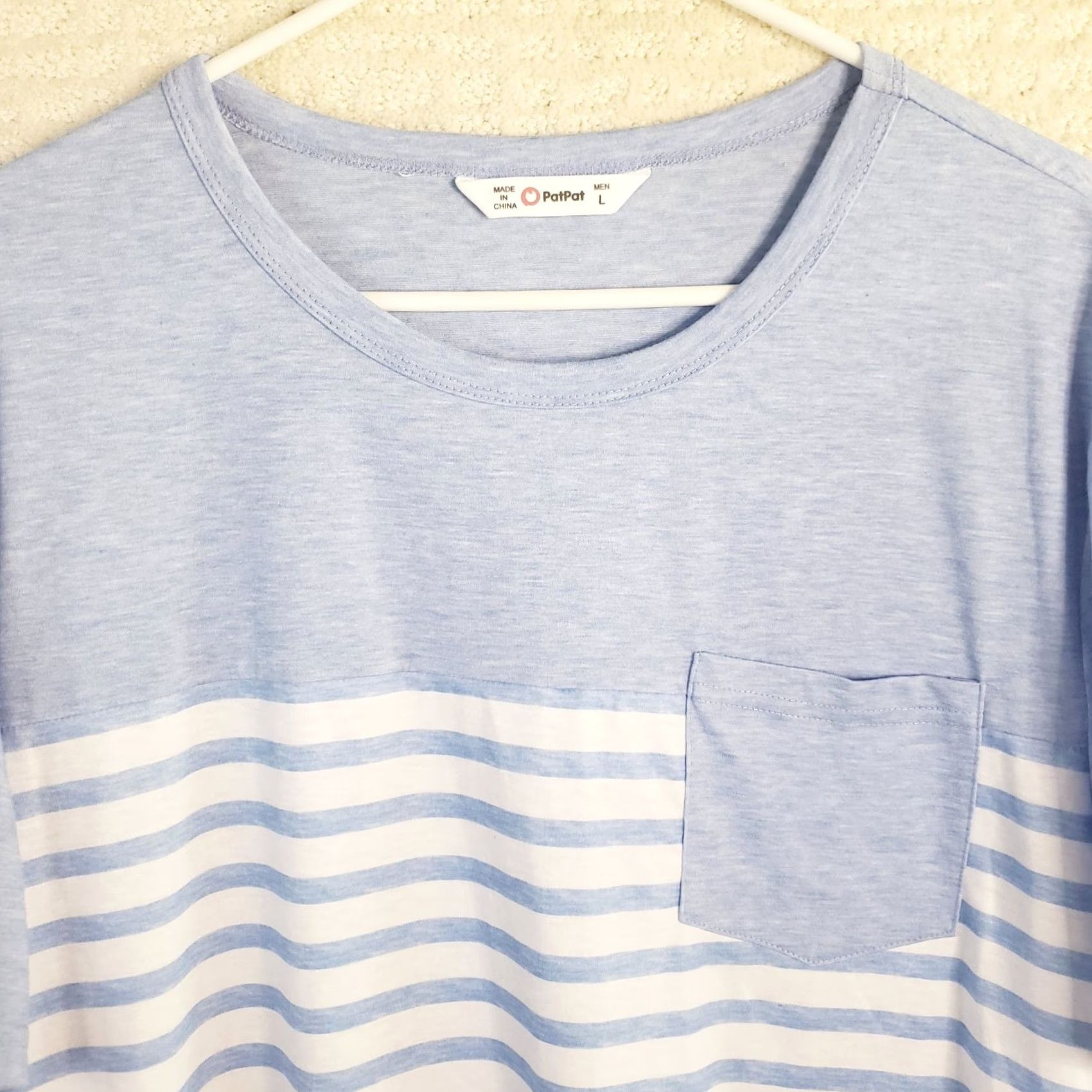 Vintage Pat Pat Pocket T-Shirt Mens Large Blue Striped Cotton Tee Short Sleeve Size US L / EU 52-54 / 3 - 3 Thumbnail