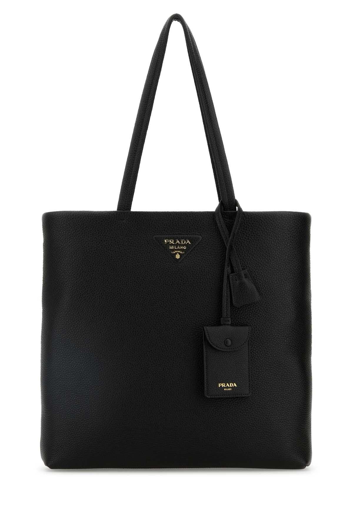 Prada Black Leather Shopping Bag Size ONE SIZE - 1 Thumbnail