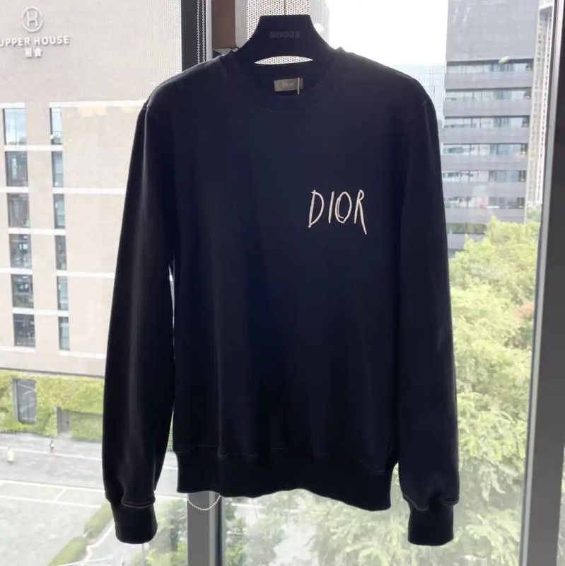 Dior Dior Women's Black Cotton Pullover Sweatshirt 0089 Size S / US 4 / IT 40 - 1 Thumbnail