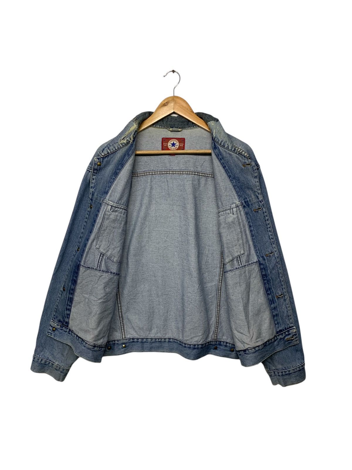 Converse × Vintage Vintage 90's Distressed Converse Jeans Jacket Size US XL / EU 56 / 4 - 4 Thumbnail