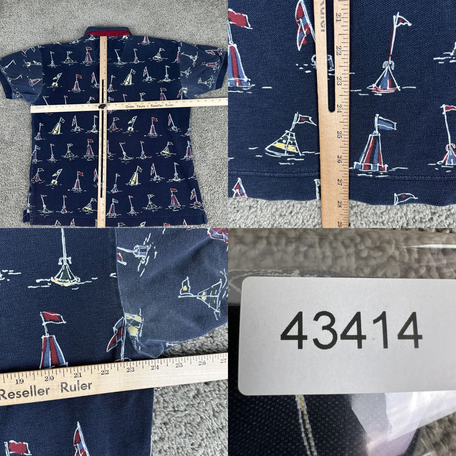 Nautica VINTAGE Nautica Polo Shirt Mens Large Sailboat Print Short Sleeve 90s Hong Kong Navy Collar 100% Cotton Graphic Print Passes Size US L / EU 52-54 / 3 - 8 Thumbnail
