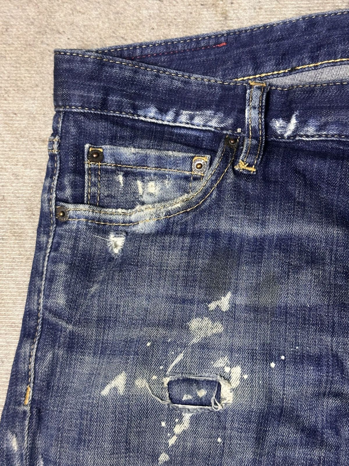Dsquared2 Dsquared2 Distressed Paint Splatter Denim Size US 33 - 7 Thumbnail