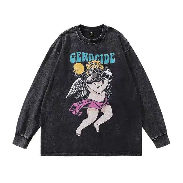 Other Street Vintage Hip Hop Printed Washed Long Sleeve T-Shirt Size US XL / EU 56 / 4 - 1 Thumbnail