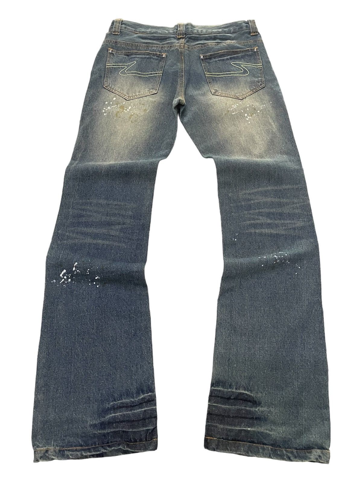 Zaero sail Japan Patch Work Distressed Dirty Blue Wash Jeans