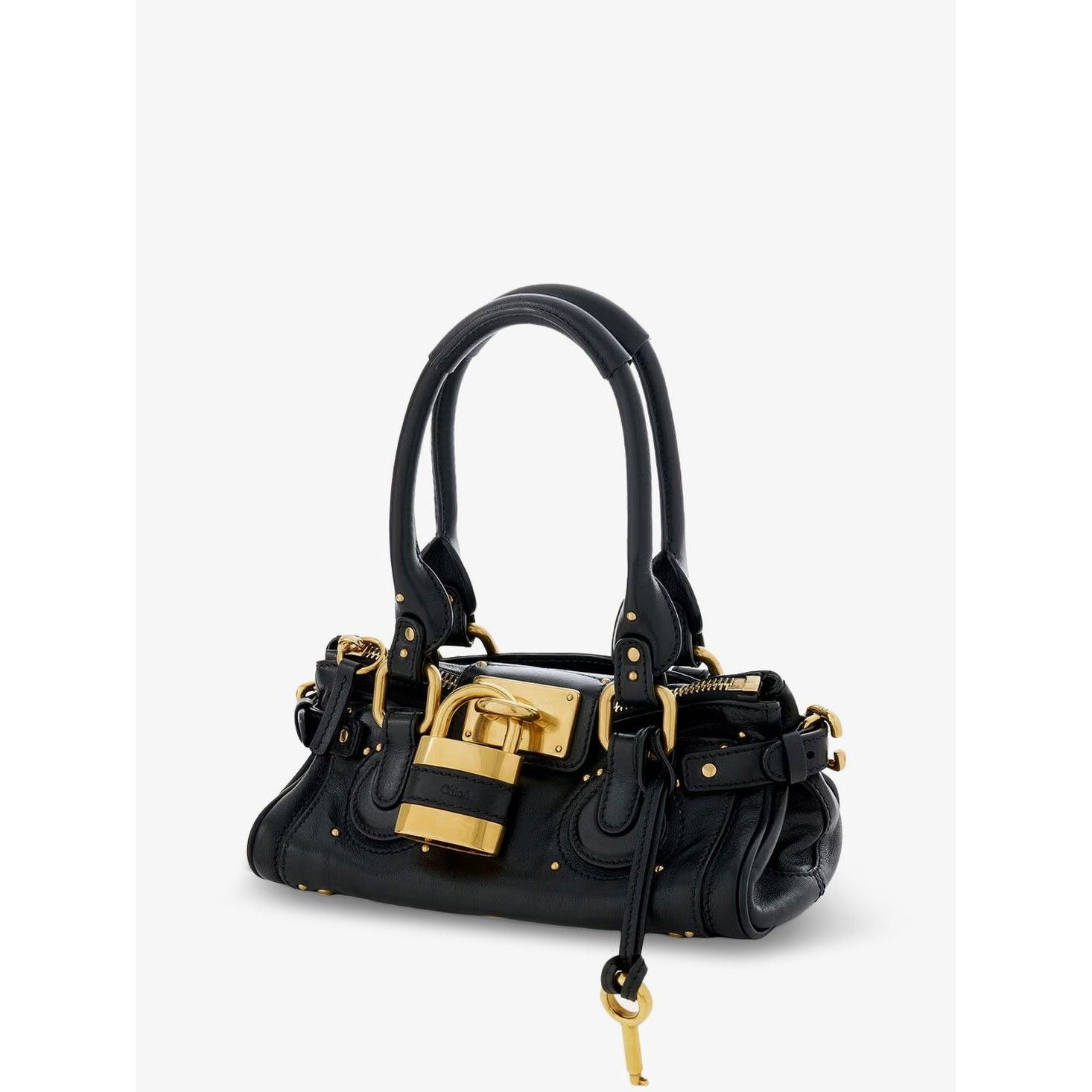Chloe CHLOE Grained Leather Small Paddington Black Shoulder Bag Ne Size ONE SIZE - 3 Thumbnail