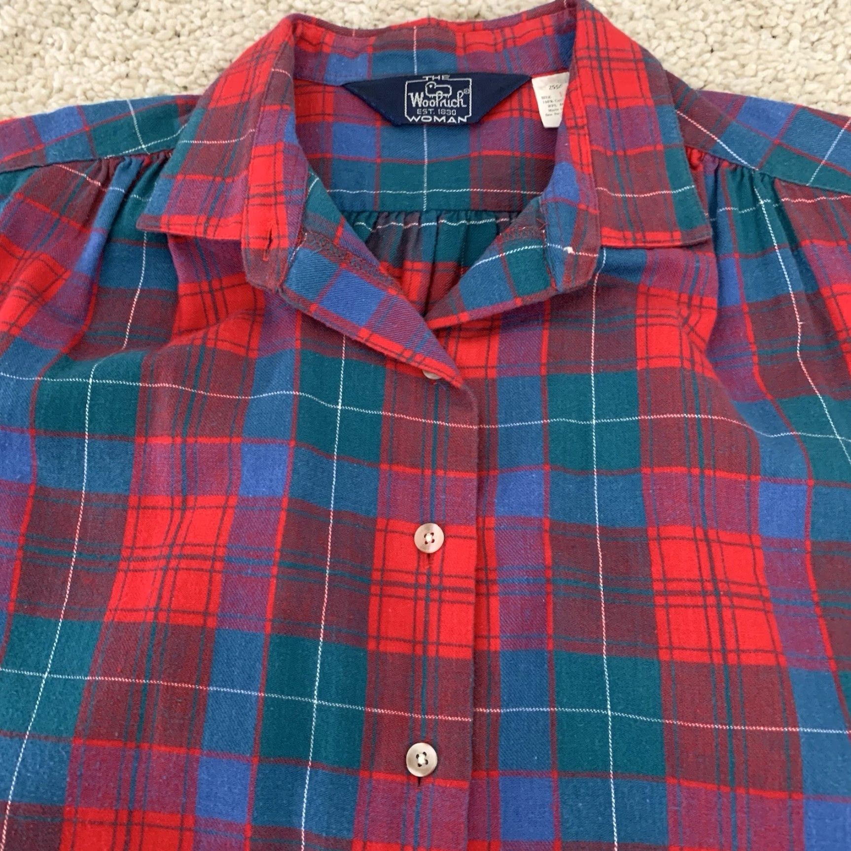 Vintage Woolrich Shirt Womens 14 Plaid Flannel Long Sleeve Button Up Red Pockets Size XL / US 12-14 / IT 48-50 - 3 Thumbnail