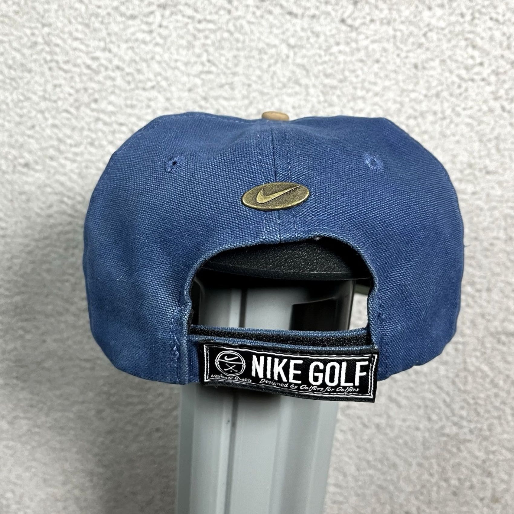 Nike VINTAGE Nike Golf Hat Cap Strapback Blue Adjustable Troon North Club 90s Logo Mens Cap Size ONE SIZE - 4 Thumbnail