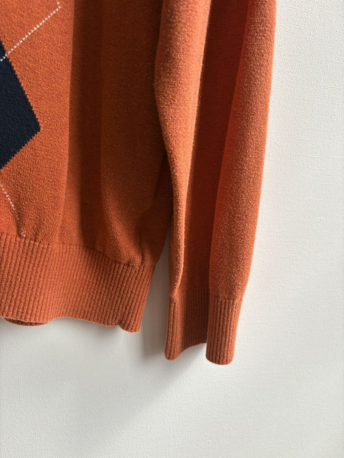 Tommy Hilfiger Tommy Hilfiger Vintage Argyle Orange Gray Blue Sweater Size US XL / EU 56 / 4 - 5 Thumbnail
