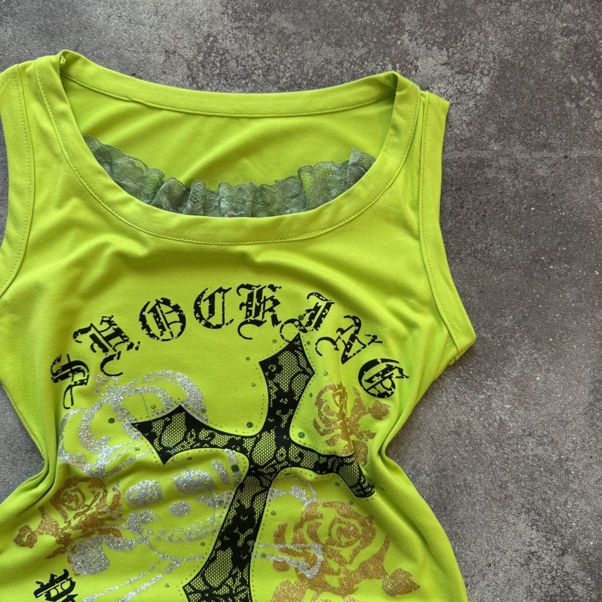 Hysteric Glamour Amazing Y2K Cross Logo Vintage Goth Lace Tank Top Size M / US 6-8 / IT 42-44 - 4 Thumbnail