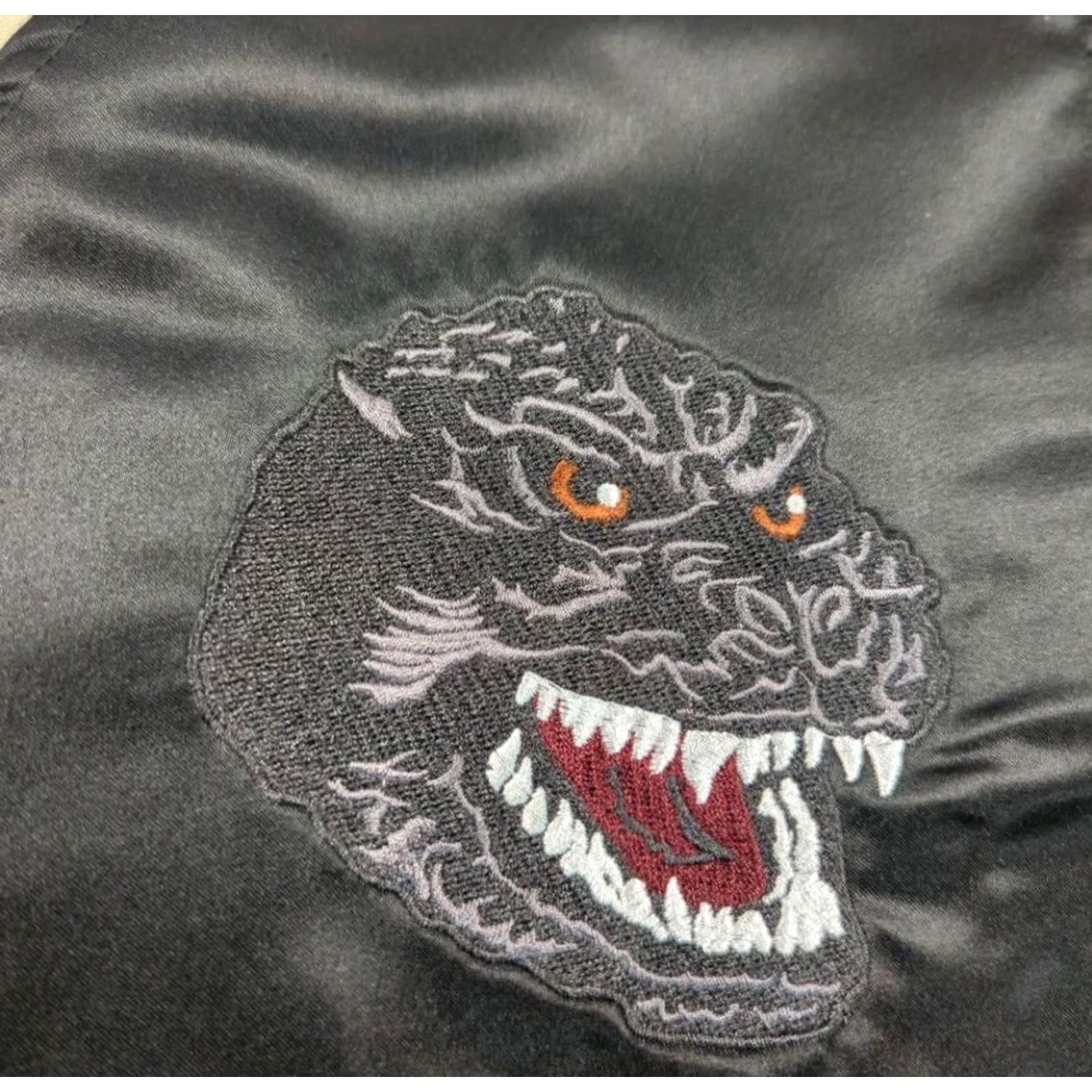 Vintage Breeze Godzilla Sukajan L Black Satin Jacket Size US L / EU 52-54 / 3 - 6 Thumbnail