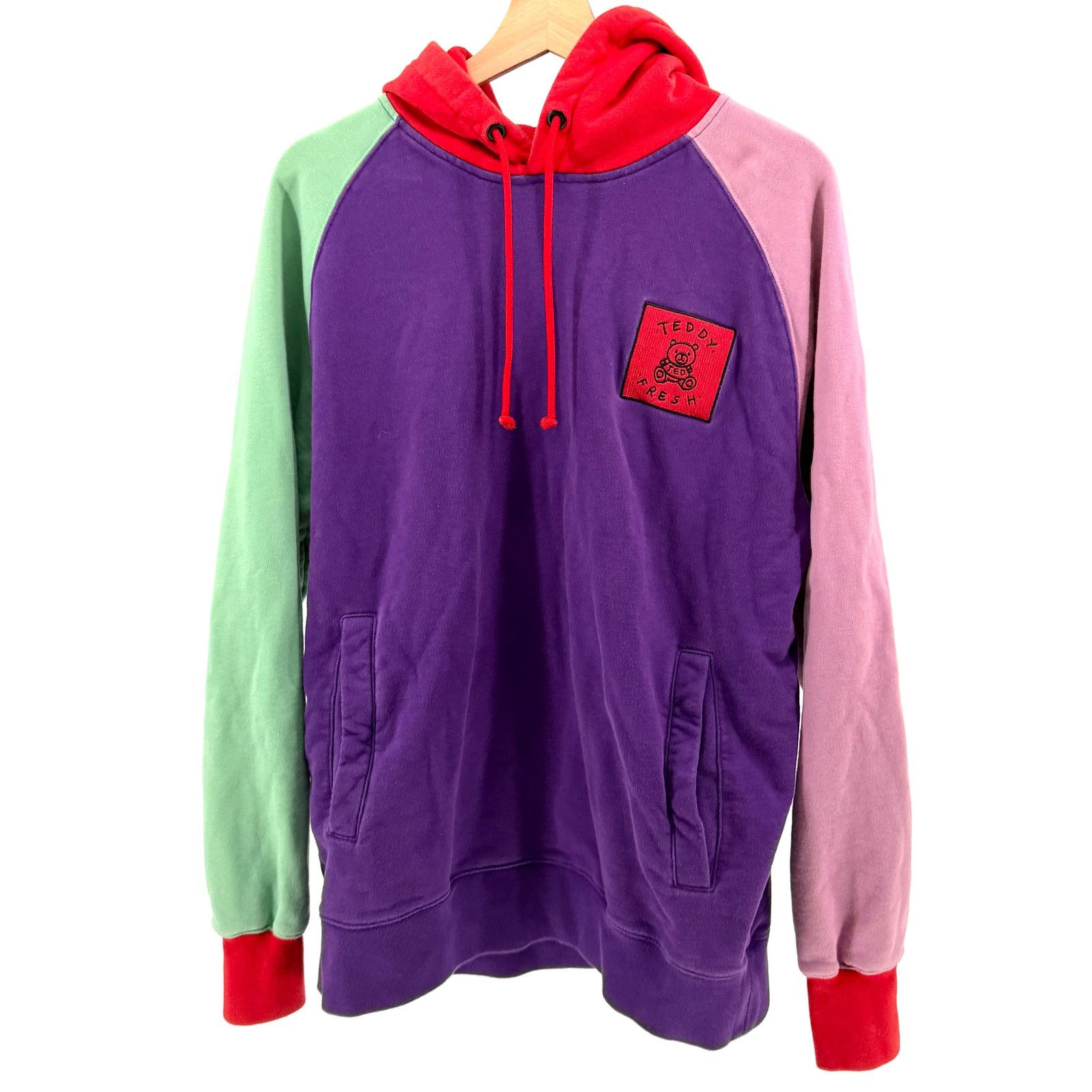 Teddy Fresh Purple Colorblock 100% Cotton Streetwear Patchwork Hoodie Size US M / EU 48-50 / 2 - 1 Thumbnail