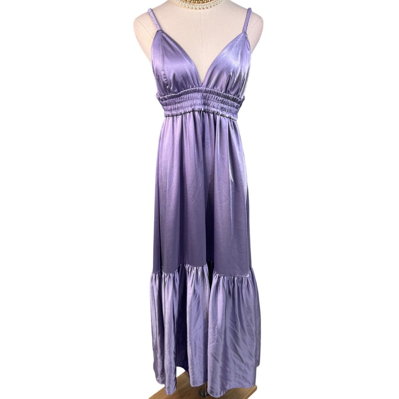 A.L.C. ALC A.L.C. Rhodes Cut-Out Satin Midi Dress Purple size 14 Size XL / US 12-14 / IT 48-50 - 6 Thumbnail