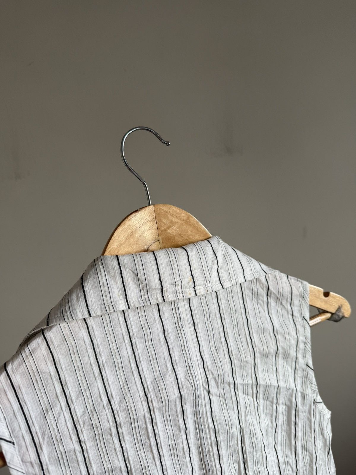 Vintage Japanese Zip Ruffle Blouse Sleeveless Striped Size S / US 4 / IT 40 - 6 Thumbnail