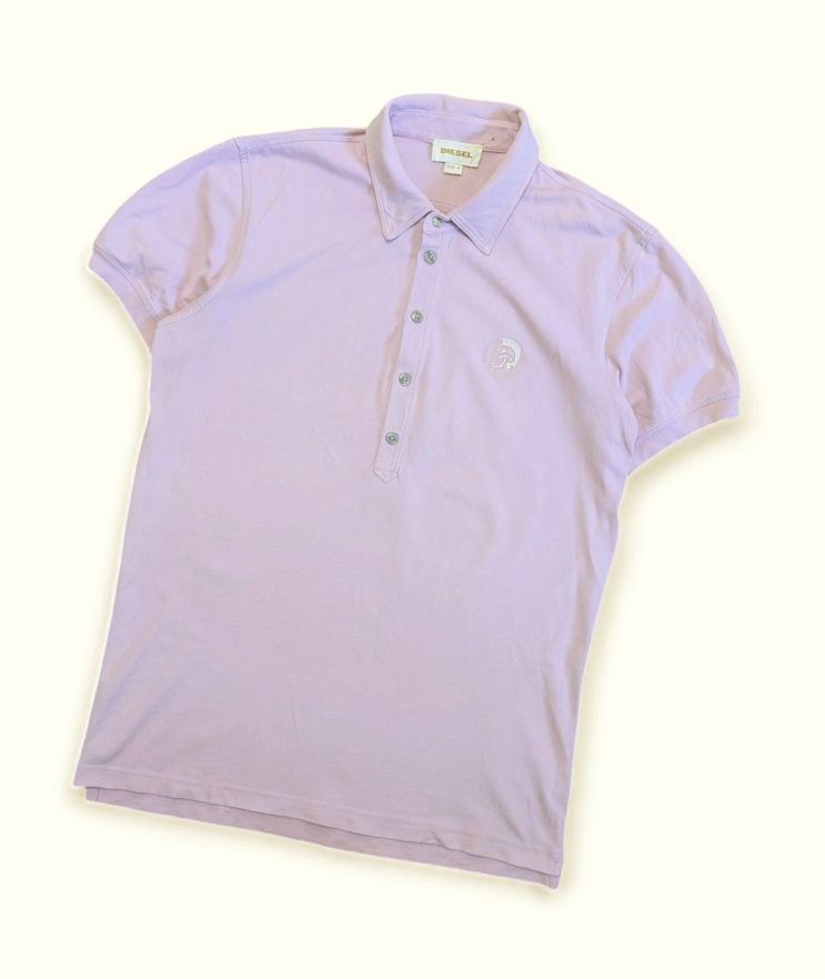 Diesel DIESEL Five Buttons Long Placket Polo Shirt In Pink Size US M / EU 48-50 / 2 - 1 Thumbnail