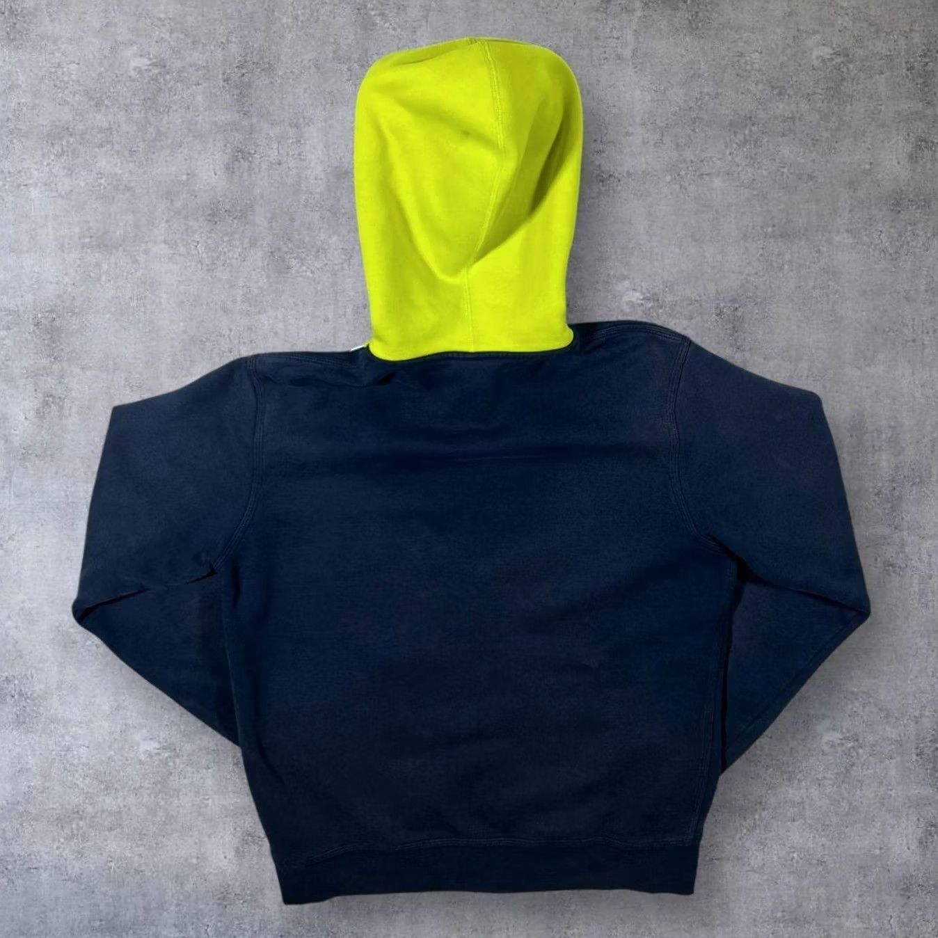 Nike Nike Mini Logo Faded Navy Blue Yellow Colour Block Zip Hoodie Medium Size US M / EU 48-50 / 2 - 2 Thumbnail
