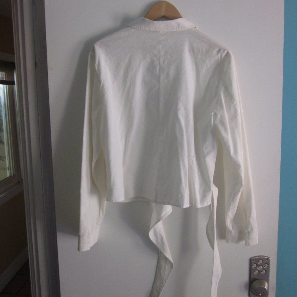 La Ligne La Ligna Ivory Corduroy Wrap Blouse Size 42 Size M / US 6-8 / IT 42-44 - 6 Thumbnail