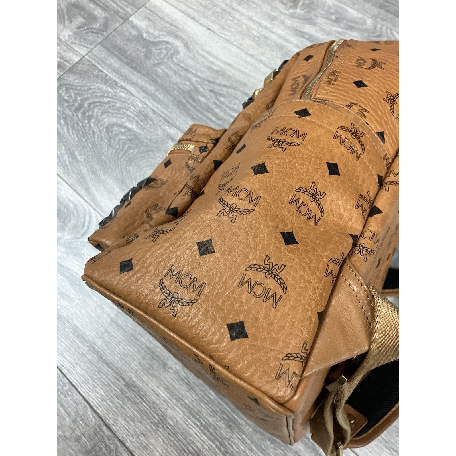 MCM MCM Cognac Stark " M " Studded Backpack | GREAT CONDITION! Size ONE SIZE - 9 Thumbnail