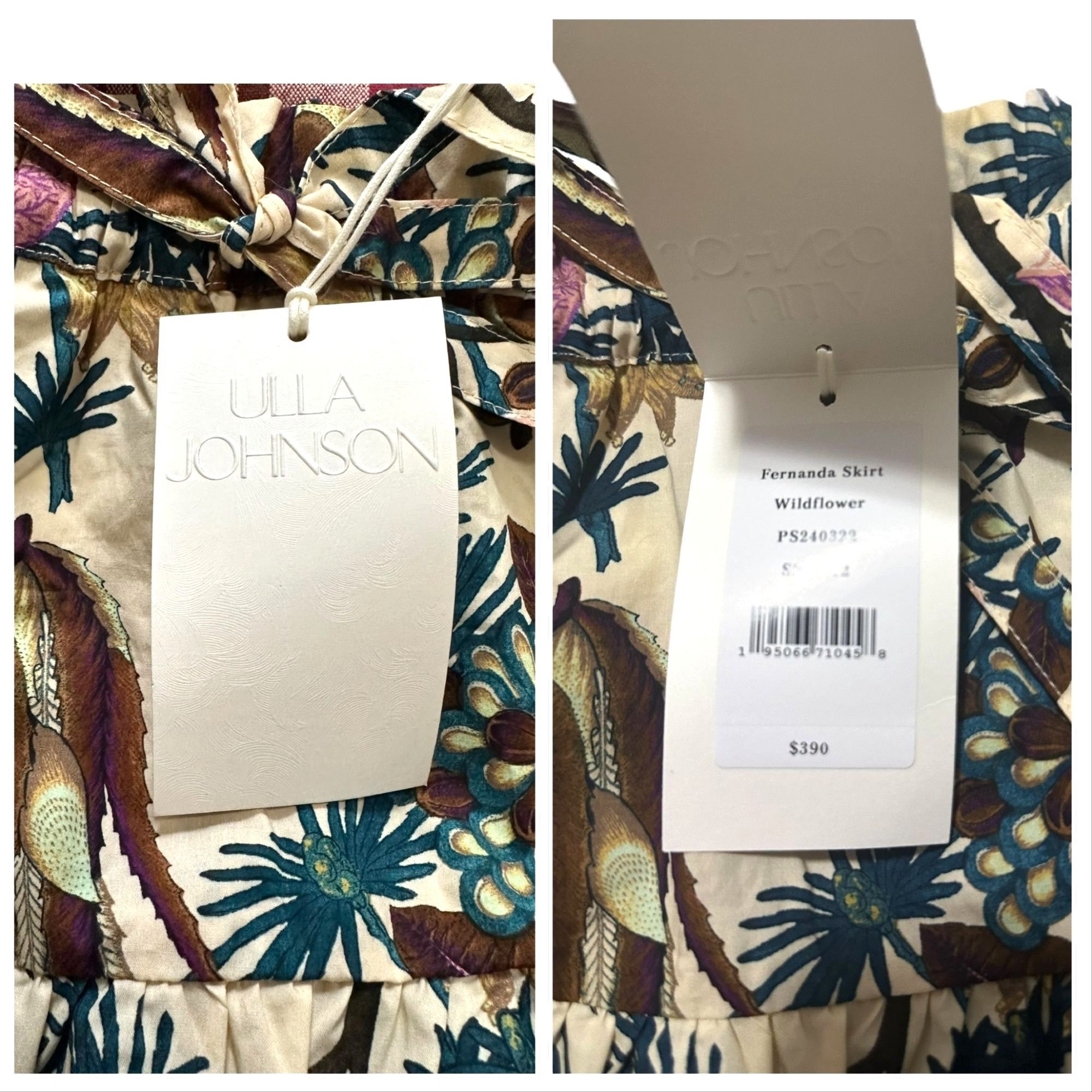 Ulla Johnson Ulla Johnson Fernanda Cotton Midi Skirt In Wildflower, Size Size 34" / US 12 / IT 48 - 3 Thumbnail