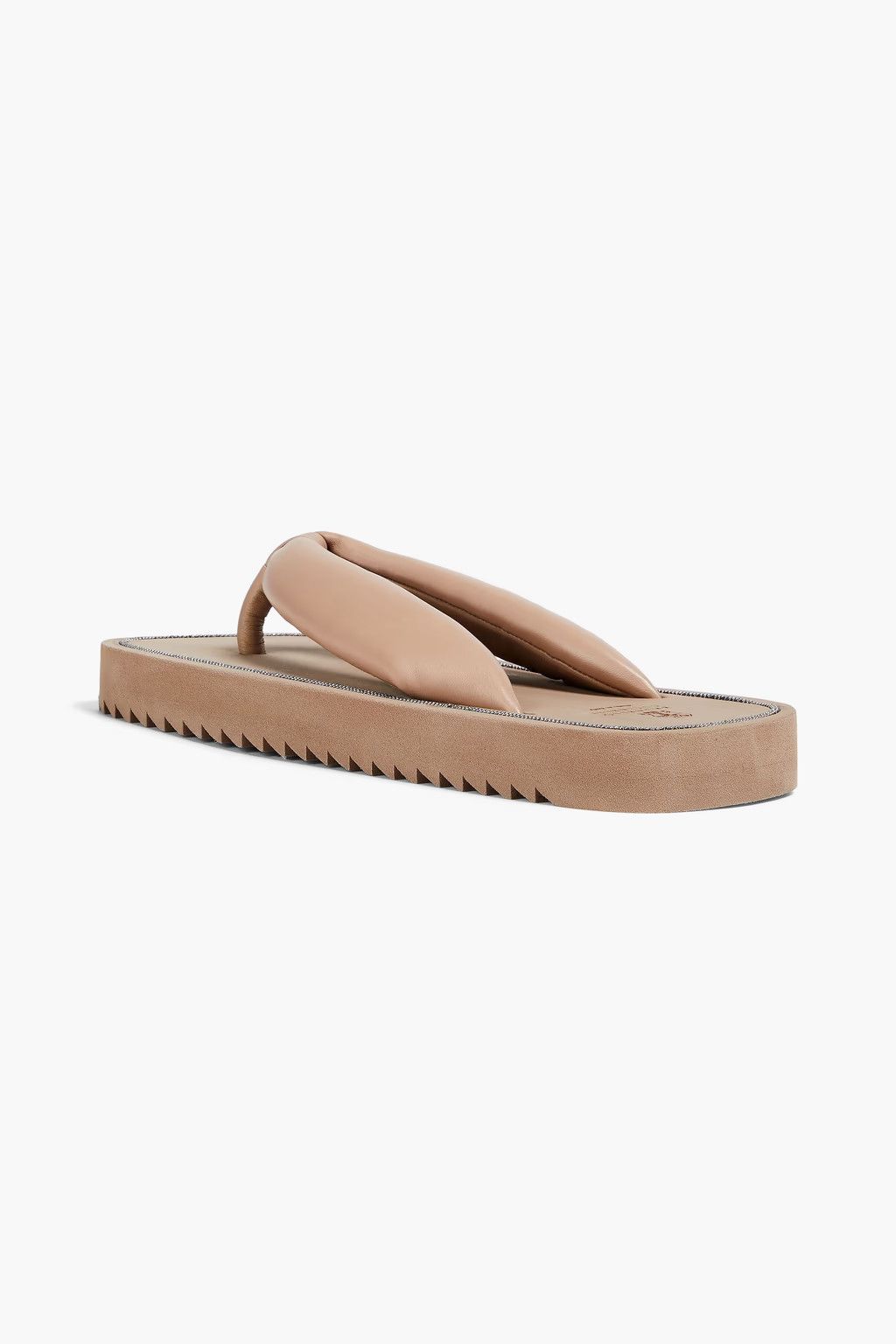 Brunello Cucinelli o1y0725 Leather Slippers in Taupe Size US 6 / IT 36 - 3 Thumbnail