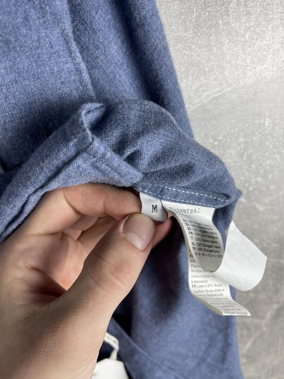 Universal Works Universal Works Button-Down Brushed Herringbone Shirt Blue Size US M / EU 48-50 / 2 - 15 Thumbnail