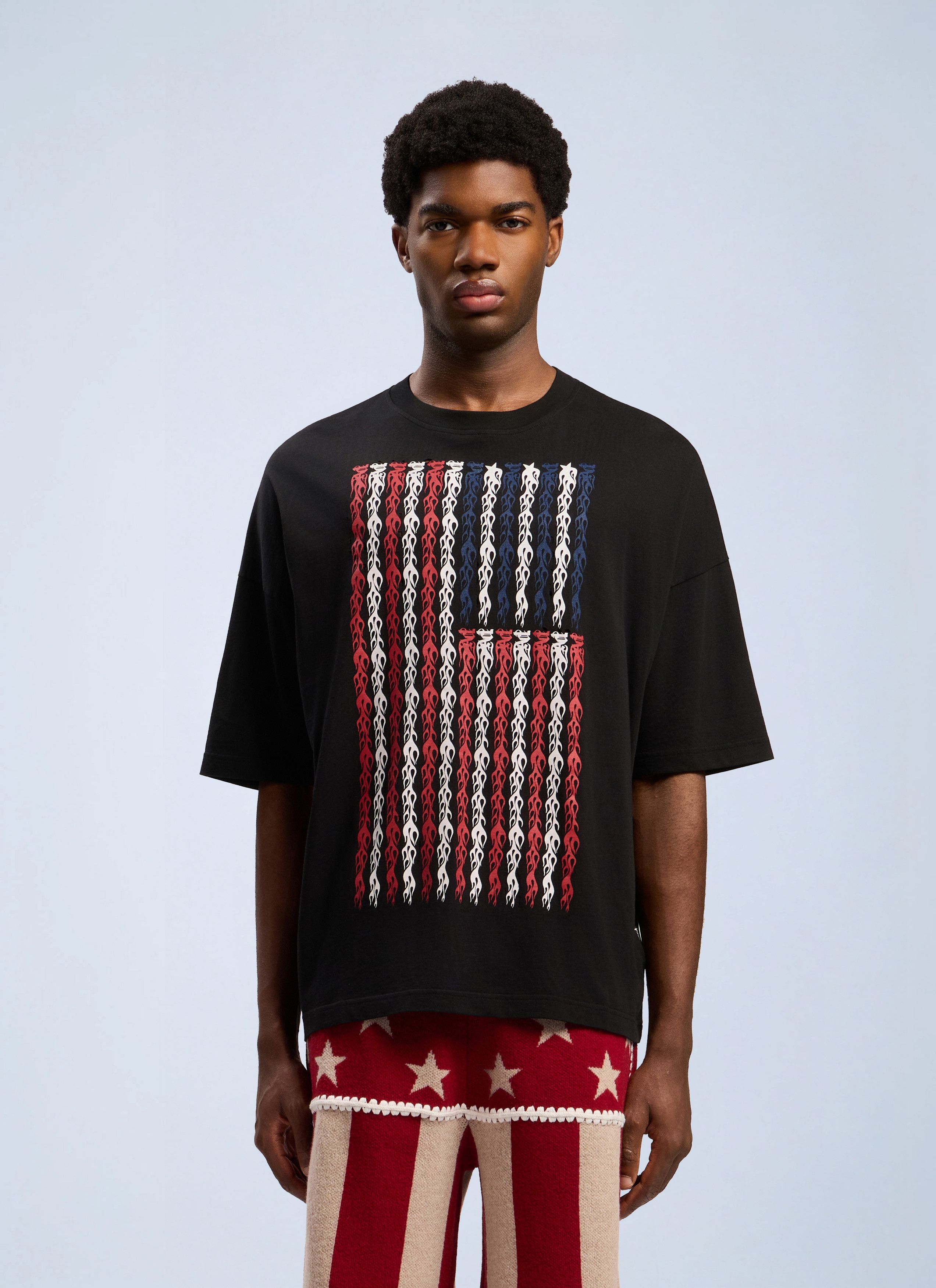 Palm Angels Flames Flag Loose T-Shirt Size US L / EU 52-54 / 3 - 1 Thumbnail