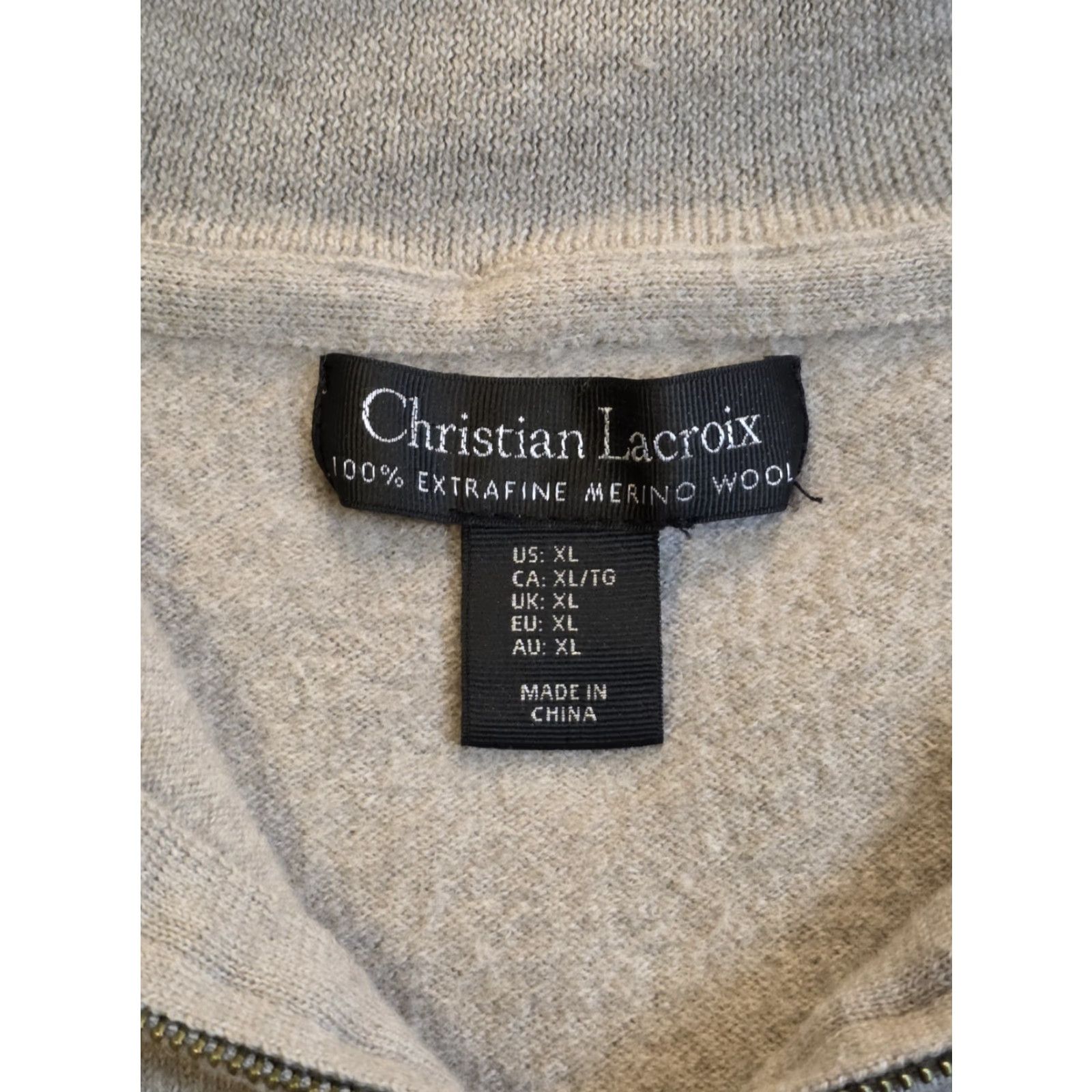 Christian Lacroix VINTAGE Christian Lacroix 100% Extra Fine Merino Wool 1/4 Zip Sweater Beige Women's XL Shirt Pullover Classic Womens Size XL / US 12-14 / IT 48-50 - 5 Thumbnail
