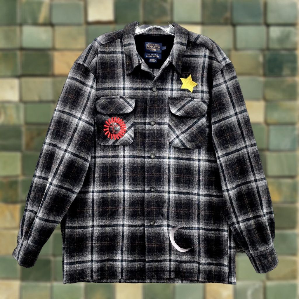 Pendleton Pendleton The Original Board Shirt Men's Medium Gray Plaid Wool Workwear Grunge Shirt Size US M / EU 48-50 / 2 - 1 Thumbnail