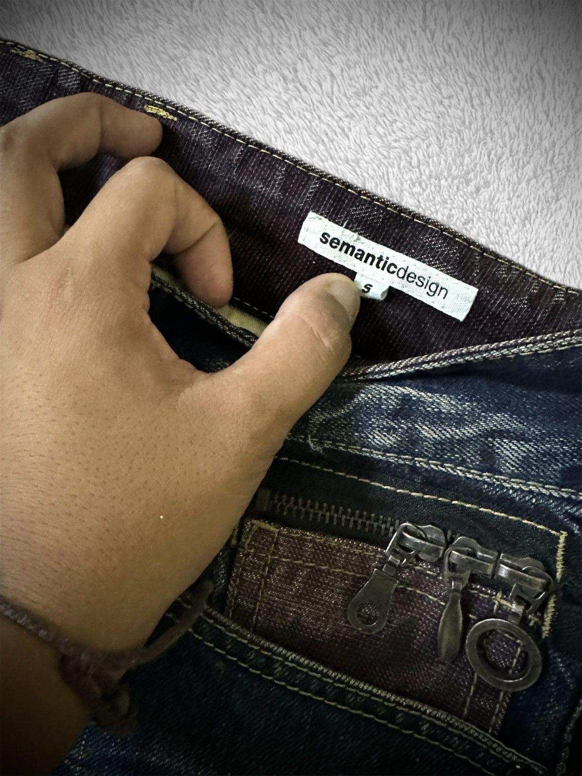 If Six Was Nine rare japanese brand semantic design bondage flare jeans Size US 31 - 6 Thumbnail