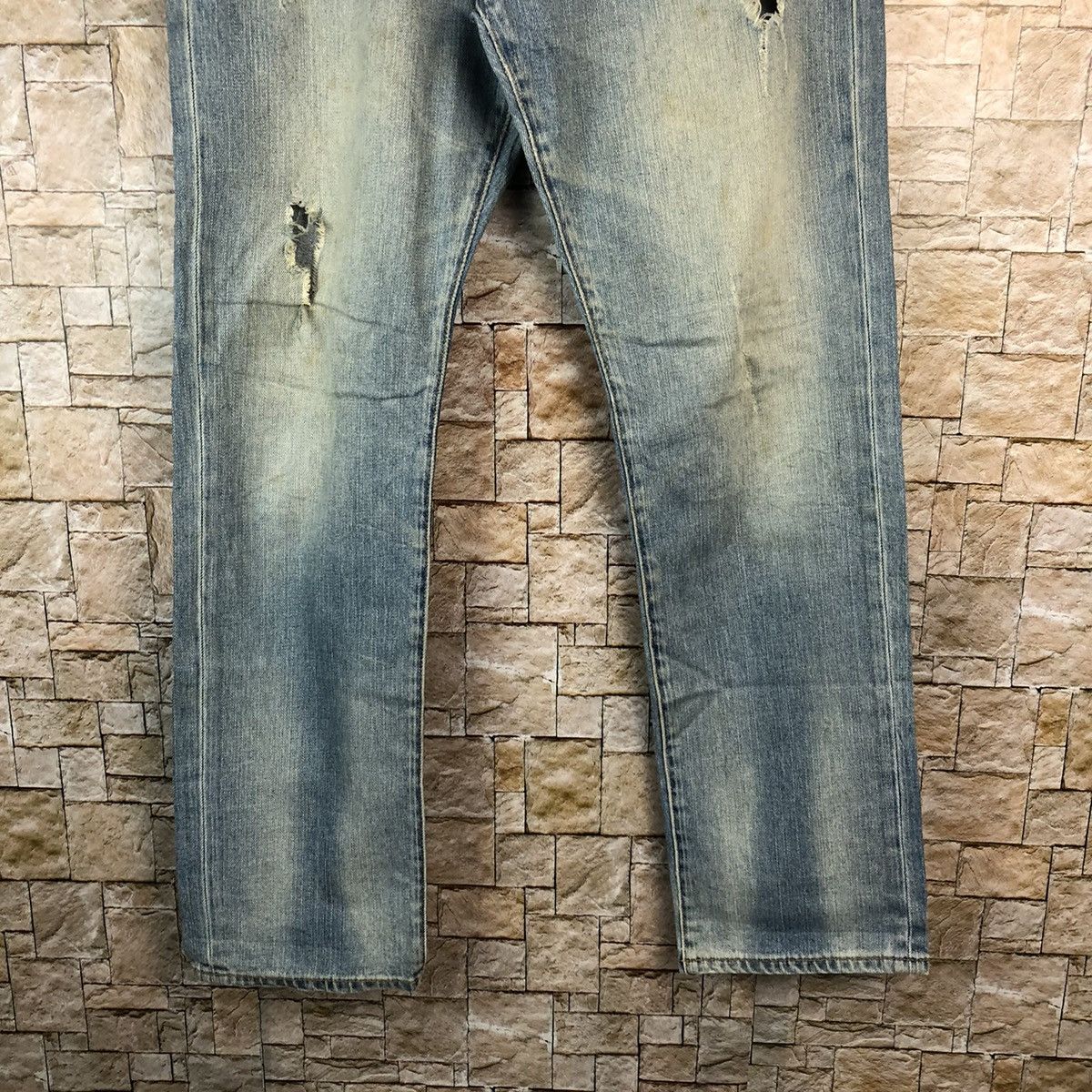 Uniqlo Uniqlo Boyfriend Blue Distressed Denim Pants #A998 Size US 32 / EU 48 - 6 Thumbnail
