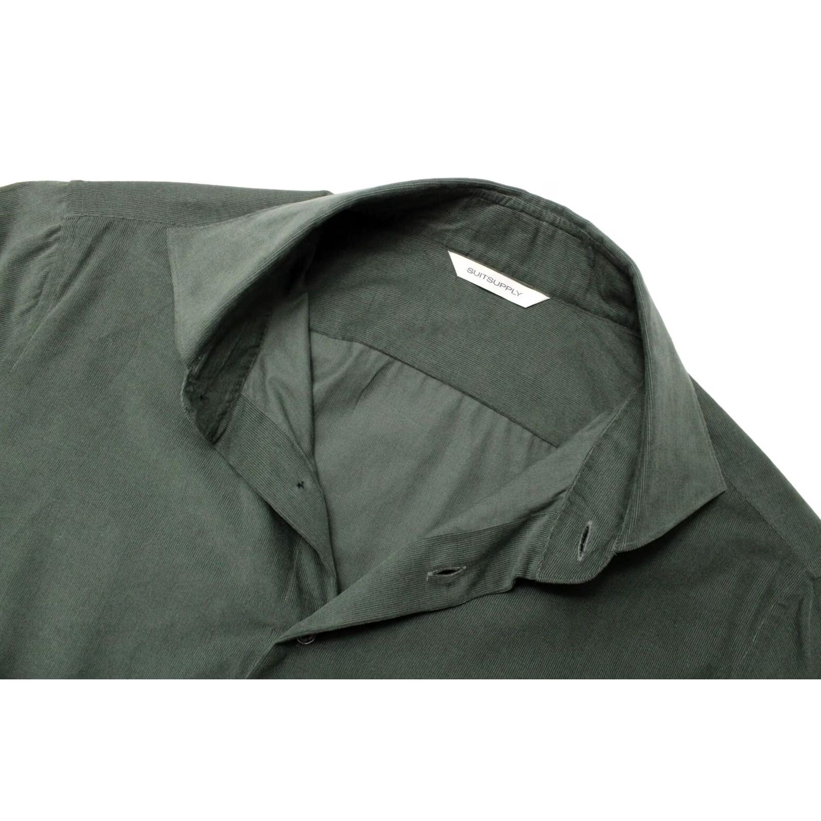 Suitsupply Suitsupply Shirt Men's XL Extra Slim Fit Cutaway Collar Green Button Up Size US XL / EU 56 / 4 - 4 Thumbnail