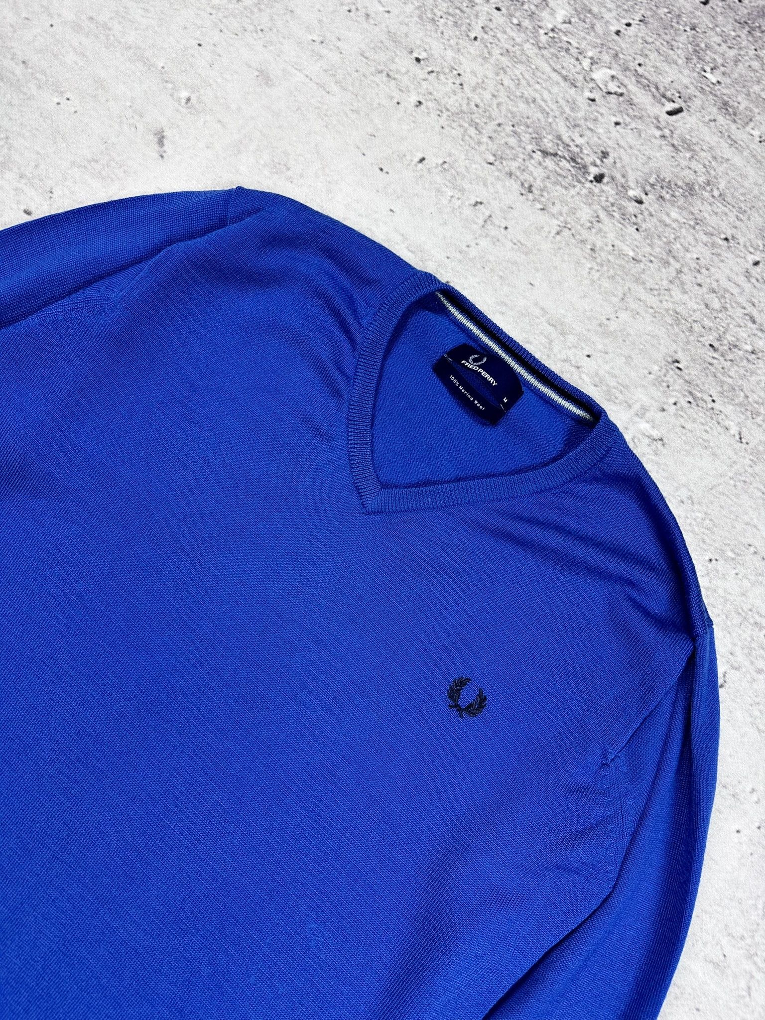 Fred Perry Fred Perry Merino wool sweater cornflower blue casual Size US M / EU 48-50 / 2 - 2 Thumbnail