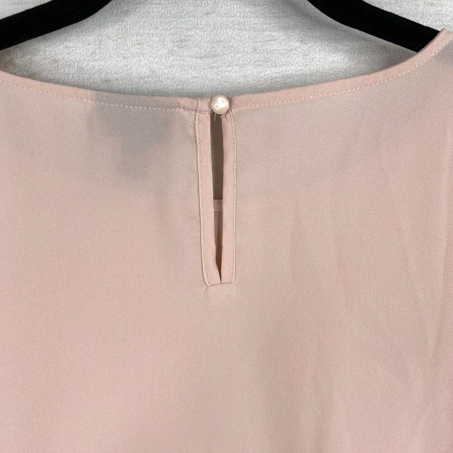 Pinko ANA Blouse Womens L Pink Round Neck Slit Sleeve Lined Keyhole Back Knit Top Costume? Size L / US 10 / IT 46 - 7 Thumbnail
