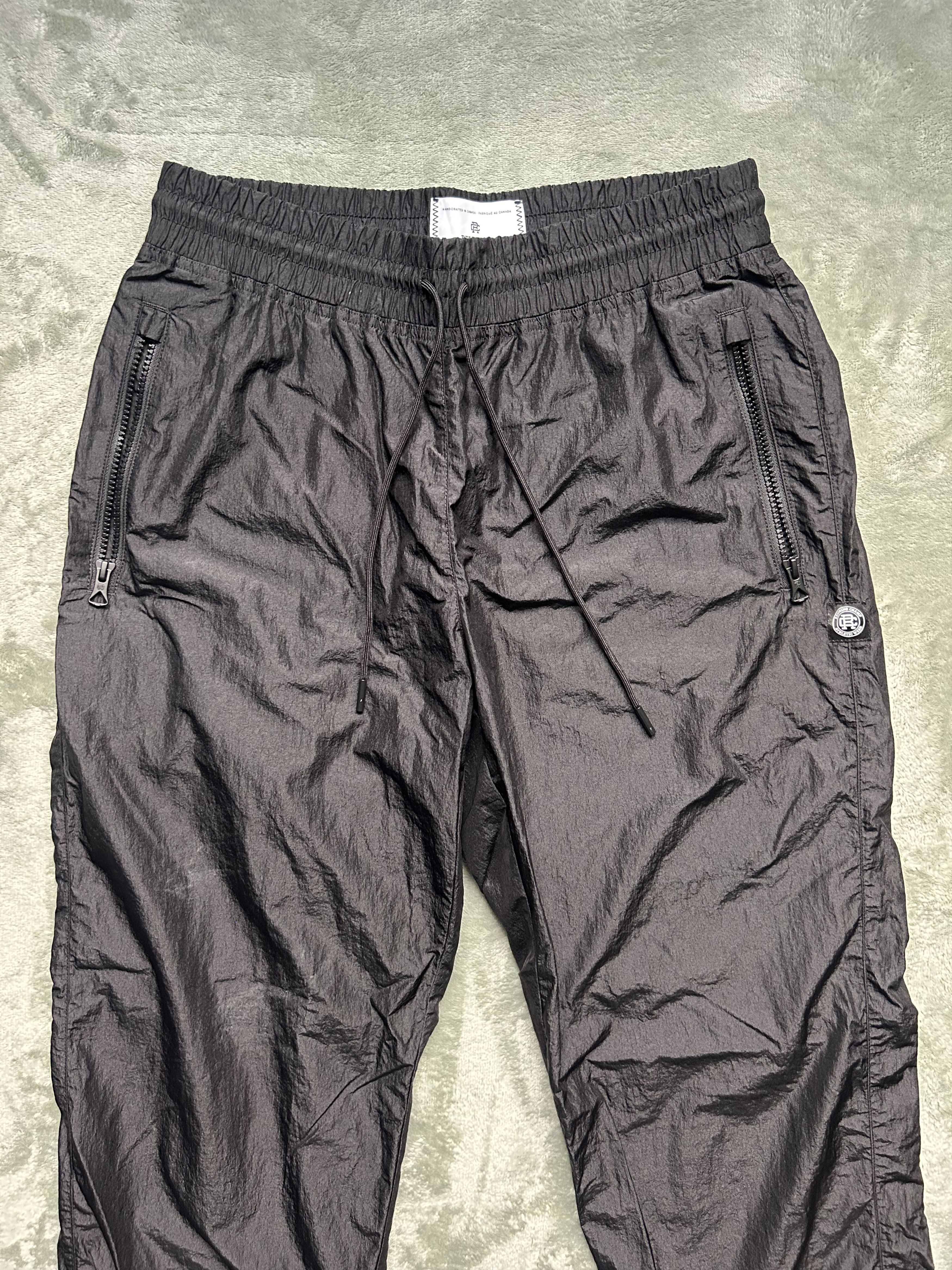 Reigning Champ Men’s Black Crinkle Nylon Pants - Size Medium