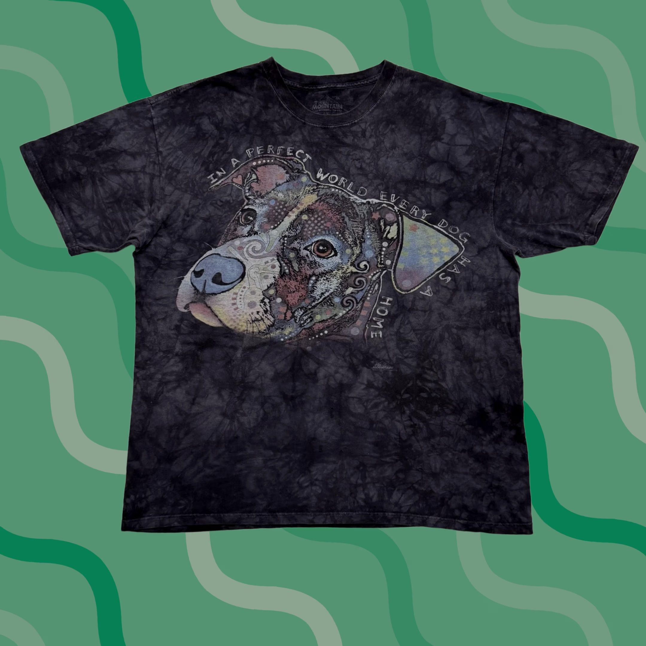 The Mountain The Mountain Shirt Mens XL Black Tie Dye Dog Rescue Graphic In A Perfect World Size US XL / EU 56 / 4 - 1 Thumbnail