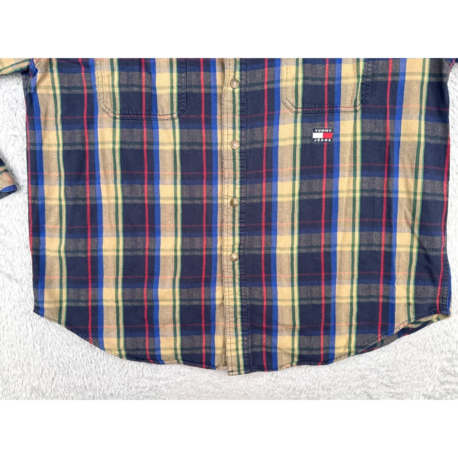 Tommy Hilfiger Tommy Hilfiger Jeans Shirt Adult Extra Large Blue Plaid Flannel Long Sleeve Size US XL / EU 56 / 4 - 5 Thumbnail